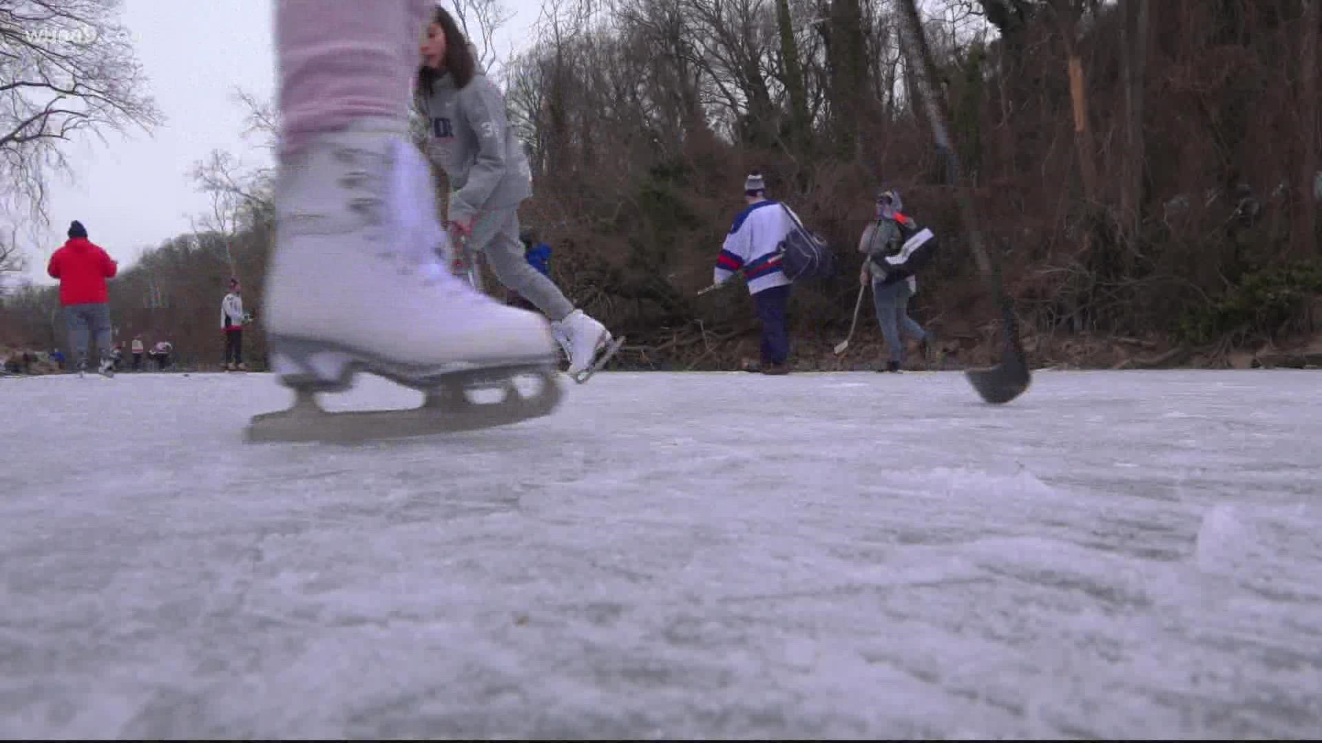 It's called "wild ice" and locals happily took advantage of the chilly conditions on Sunday in what they call a D.C. tradition.