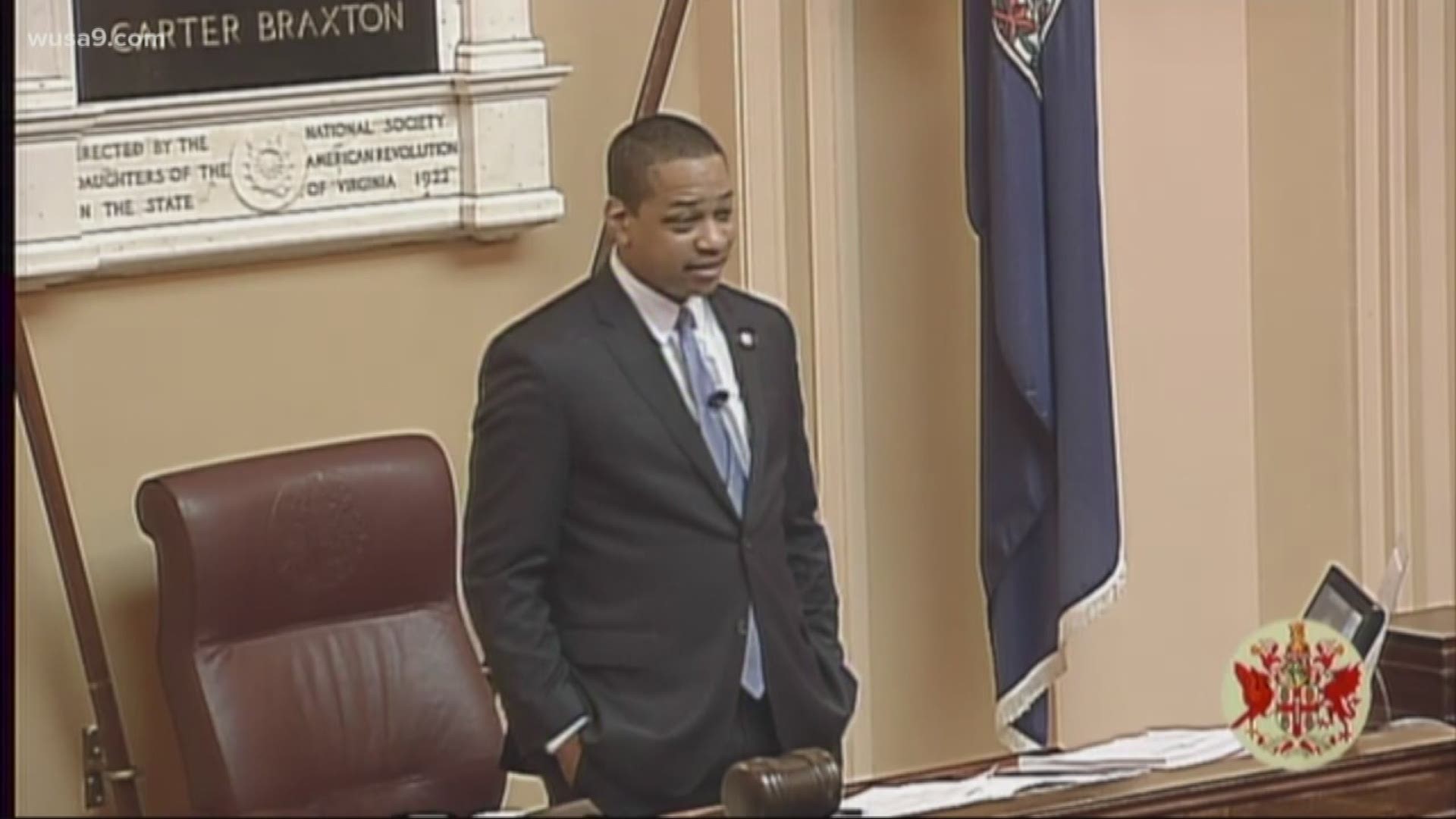 RICHMOND, Va. (AP) - Embattled Virginia Lt. Gov. Justin Fairfax has compared himself to Jim Crow-era lynching victims as he resists widespread calls to resign, prompted by allegations of sexual assault. In a surprise speech Sunday in the state Senate at end of the 2019 legislative session, Fairfax denied the allegations and said the truth is on his side.