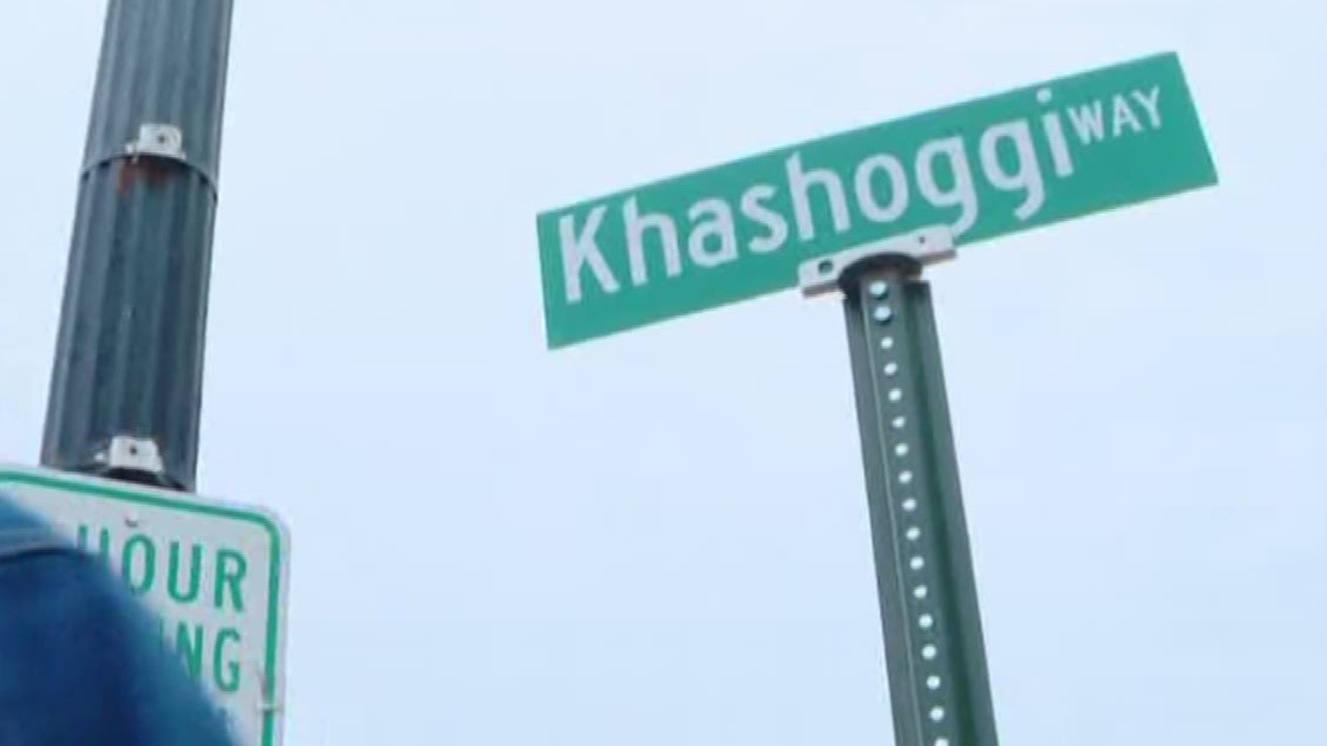 Claude Taylor has made his own "Khashoggi Way" street signs, and he's planting them where people who people he connects to the Saudi's death can't miss them.