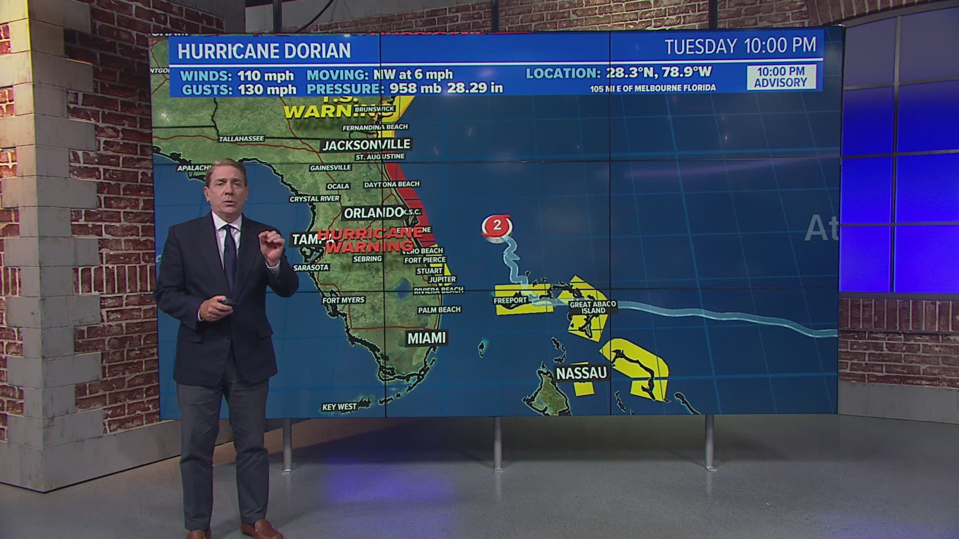 Dorian looks to ride along the southeastern coast and could make landfall as a weaker hurricane in the Carolinas.