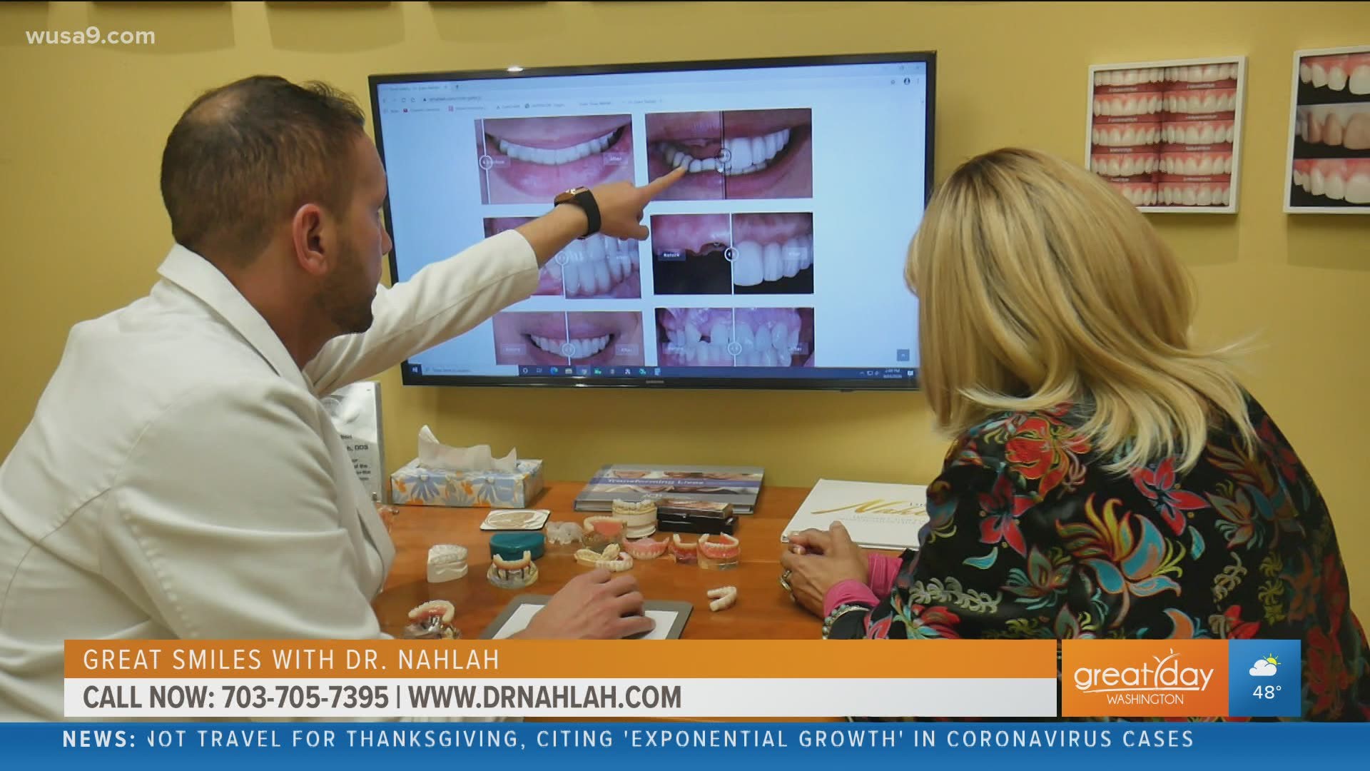 One Great Day Washington viewer gives a touching testimonial on how Dr. Nahlah changed her smile. Sponsored by Dr. Nahlah. Visit DrNahlah.com or call 703-705-7395.