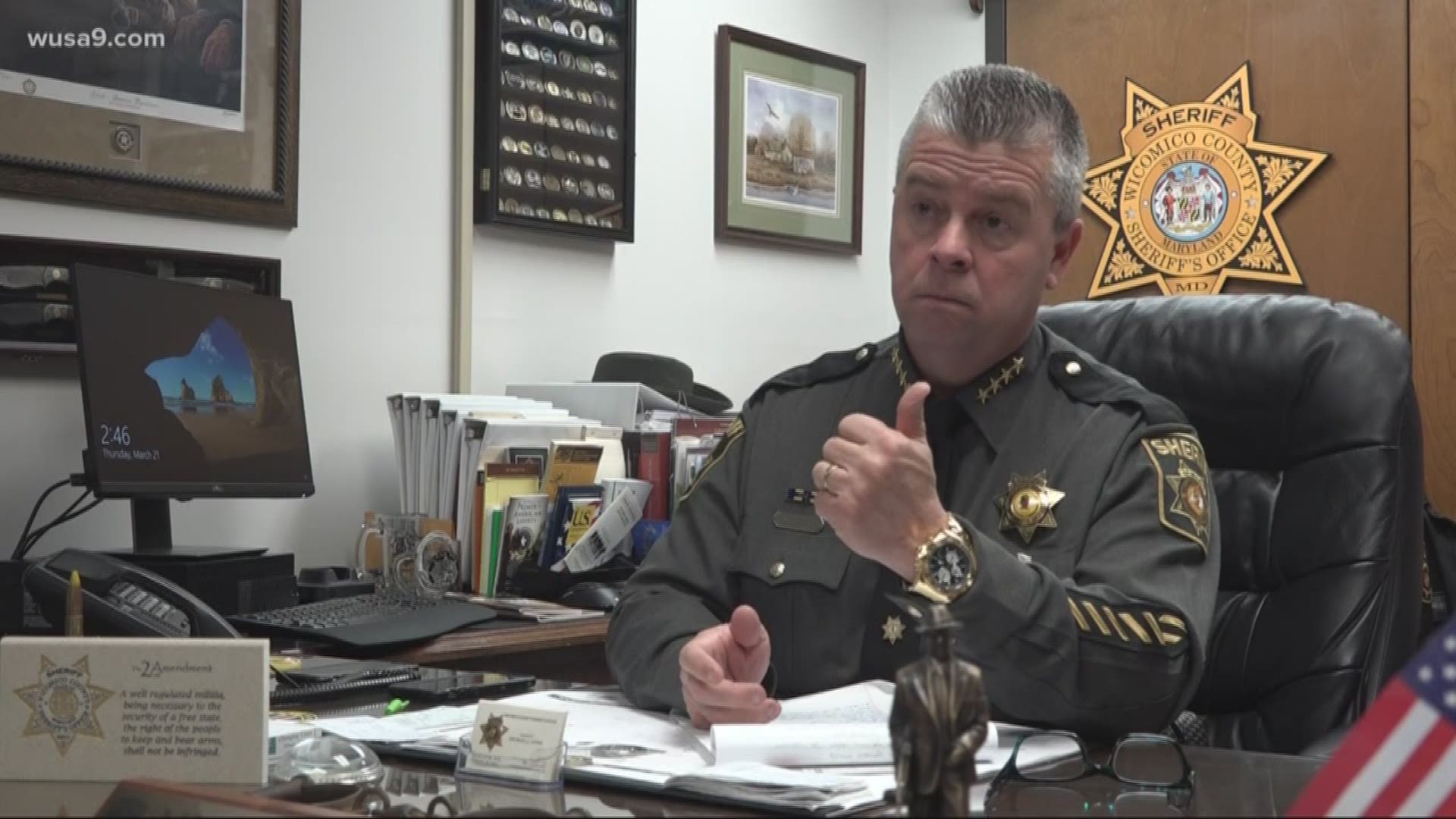 He's the Maryland Sheriff who's says he will not enforce any new gun laws in his state. Sheriff Mike Lewis of Wicomico County also warns of a Civil War over the gun rights issue.