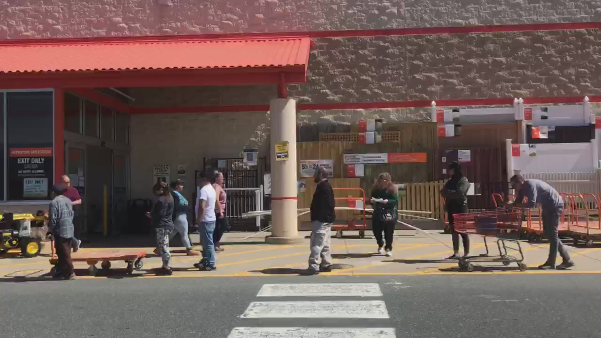 Long lines at Home Depot, captured by Tim Doane.