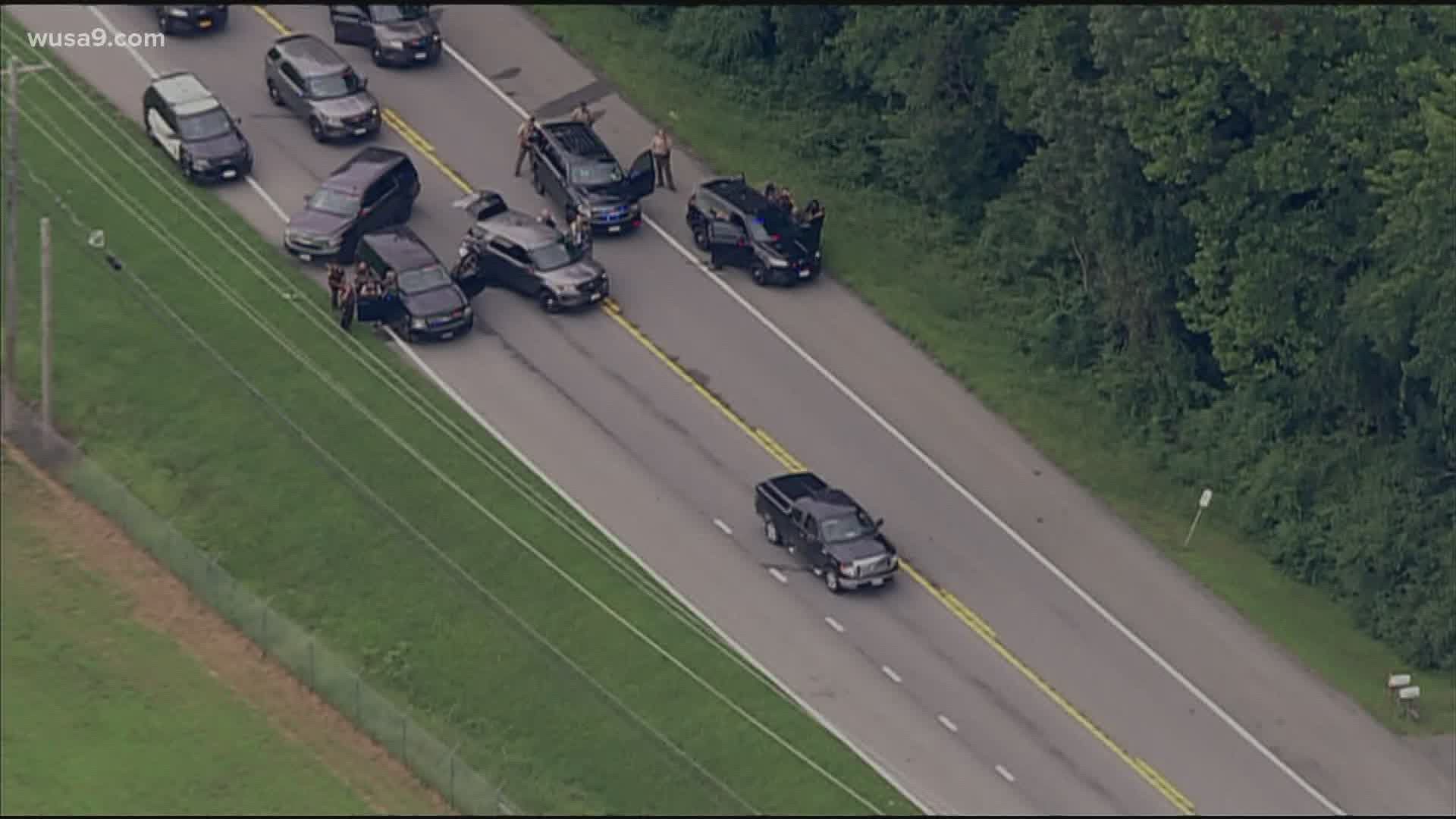 The St. Mary's County Sheriff's Office is urging drivers to avoid the area as roads are closed due to the ongoing standoff and investigation.