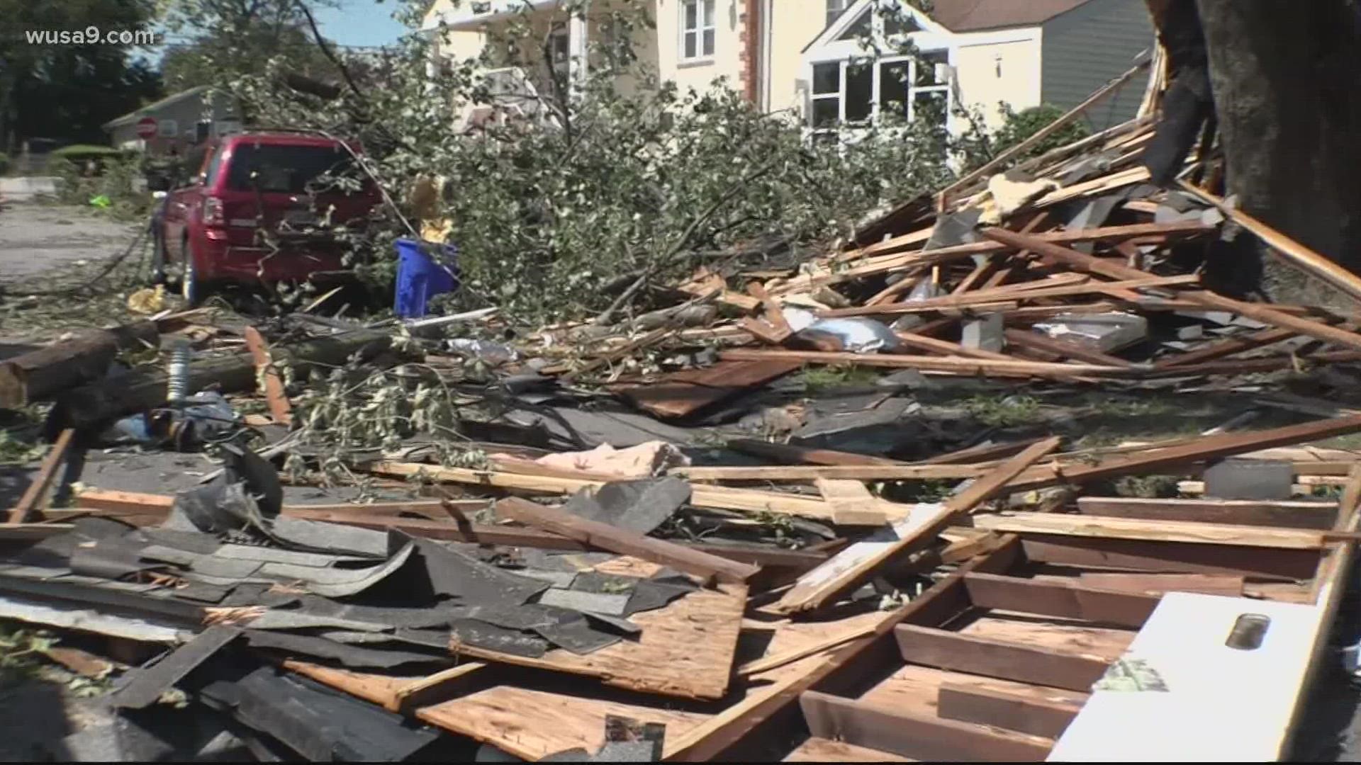 A tornado touched down in Maryland destroying parts of Annapolis.