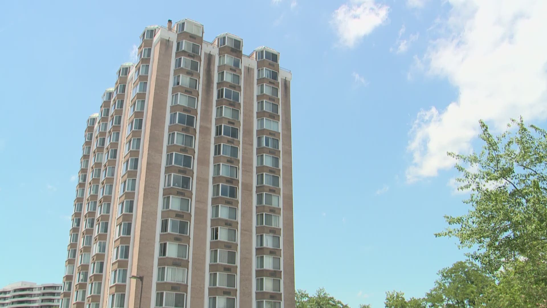 Residents of 140 unit high rise ordered to stay out of the sweltering dark building.
