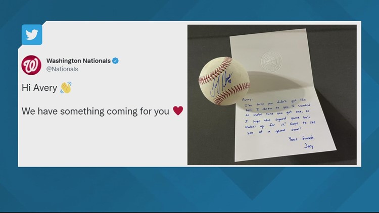 Washington Nationals promise signed ball for little girl who fell victim to 