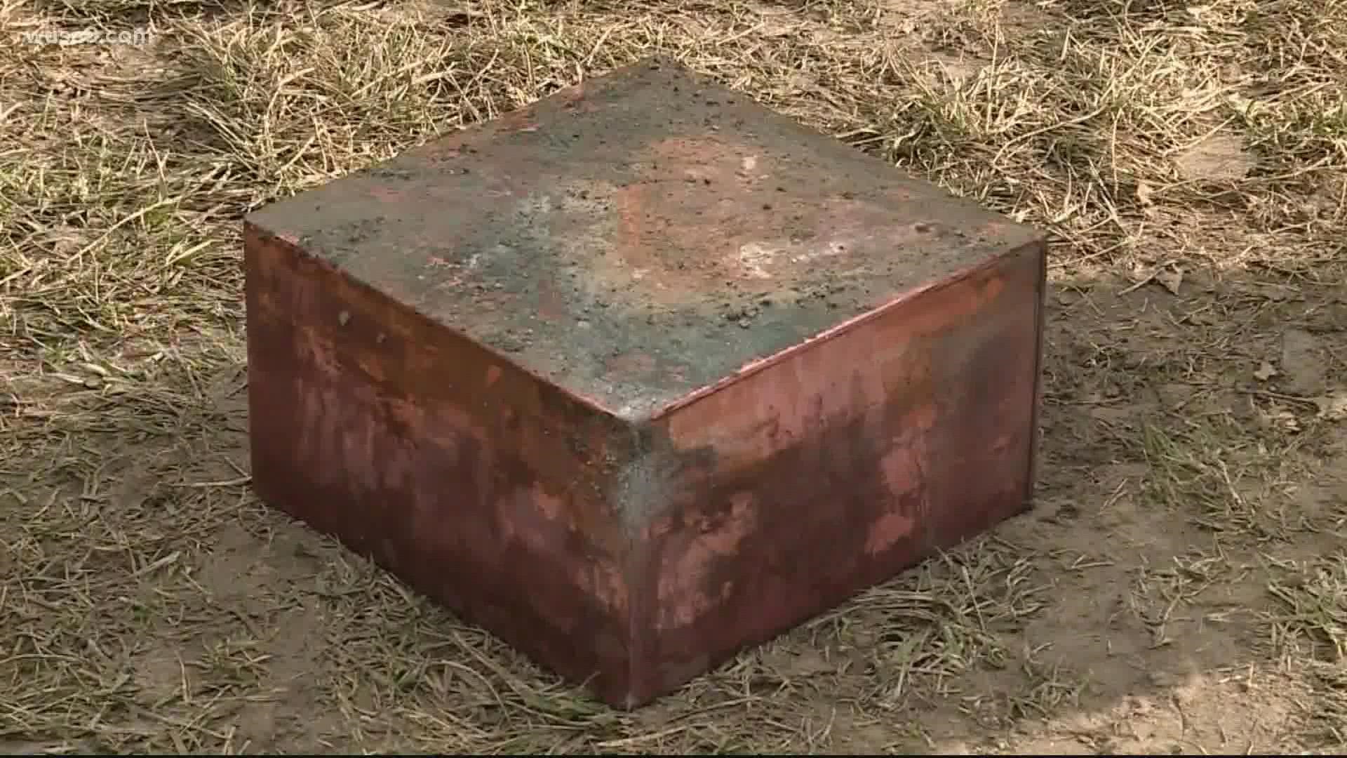 The box had been tucked in a foundation cornerstone of the massive Richmond monument since 1887.