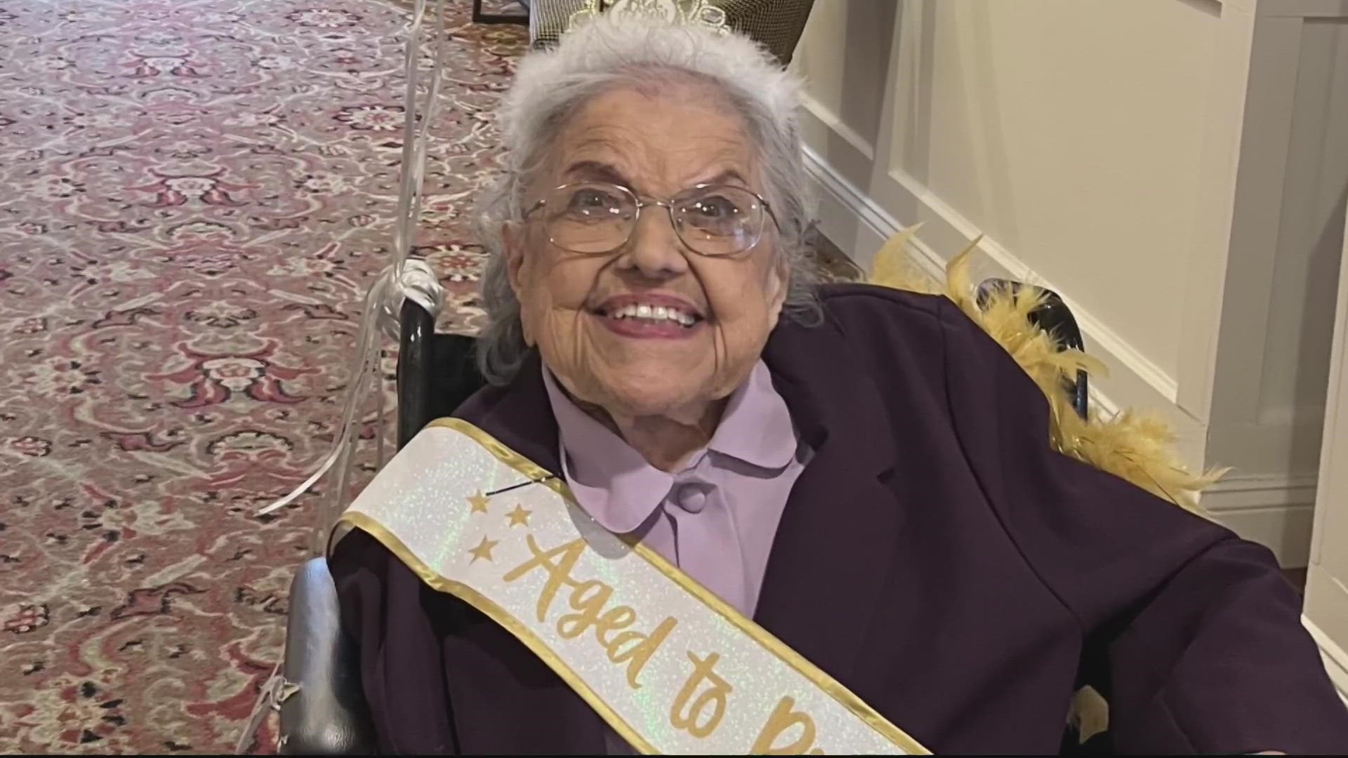 A lovely lady named Miss Porta -- SHE just turned 107. The folks at Brightview in Great Falls Virginia arranged a party with family and friends yesterday.