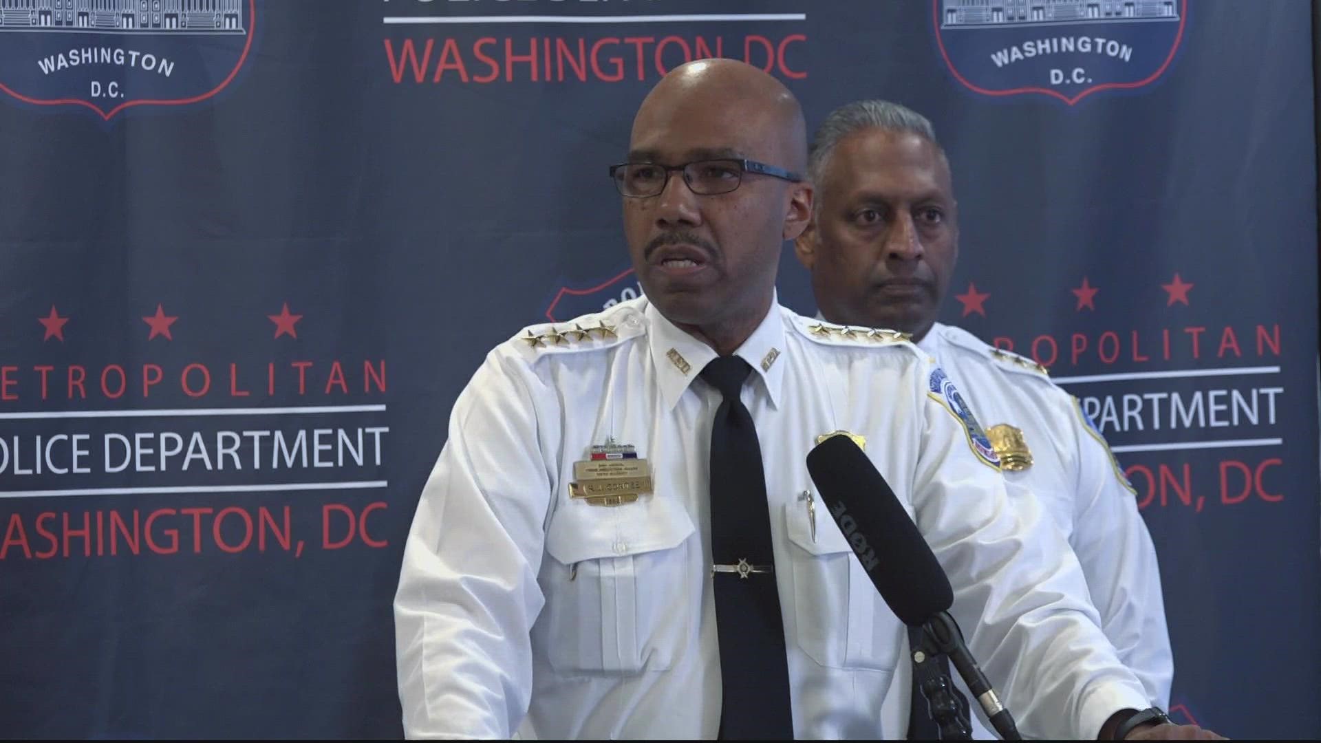 DC Police Chief Robert Contee says seven officers are under investigation for misconduct.