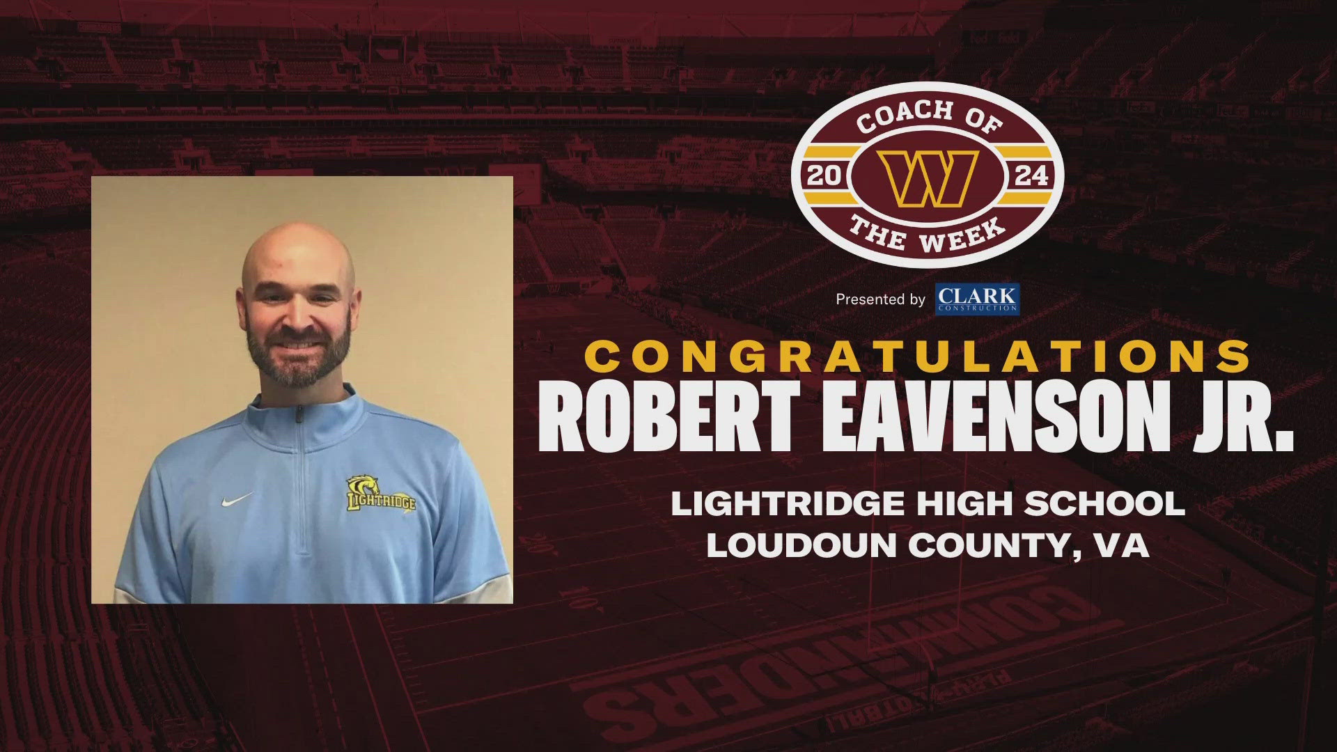 Coach Eavenson of Lightridge High School kicked off the season with a 39-0 home opener victory against Freedom High School.