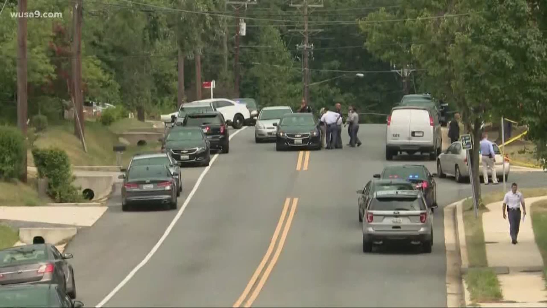 One person was shot after a giant fight at a funeral in Suitland, Md. for a D.C. homicide victim.