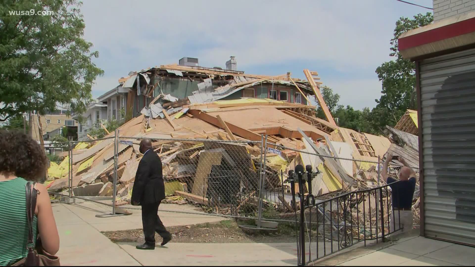 On Kennedy St. NW, a building collapsed injuring five people