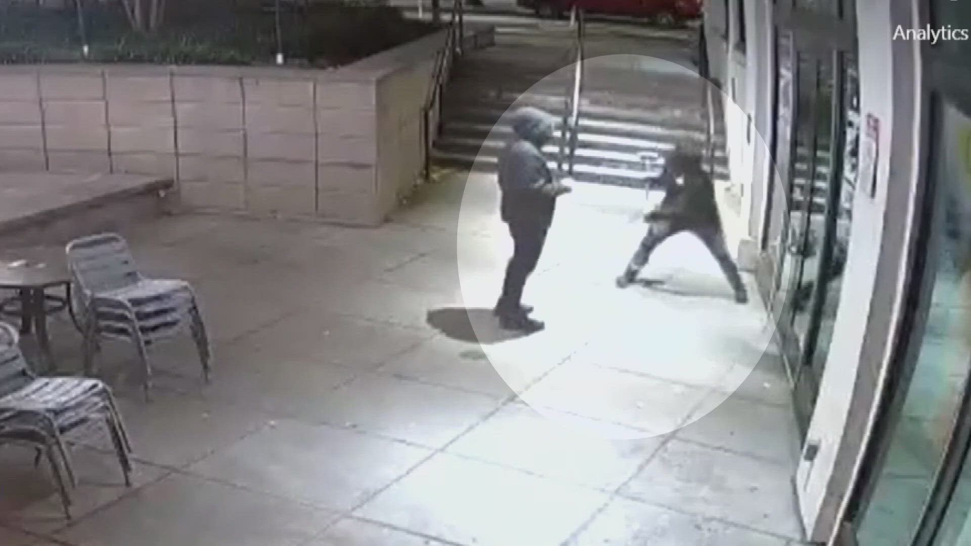 The owner of one of those businesses’ security camera captured the two suspects breaking in with a sledgehammer.