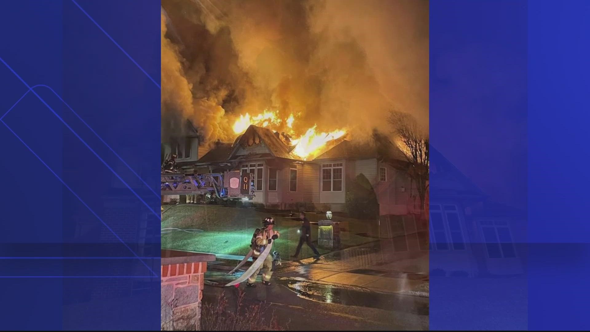 Around 6:31 p.m. on Saturday, Feb. 18, officials claim heavy fire could be seen coming from the roof of the Frederick County, Maryland home.