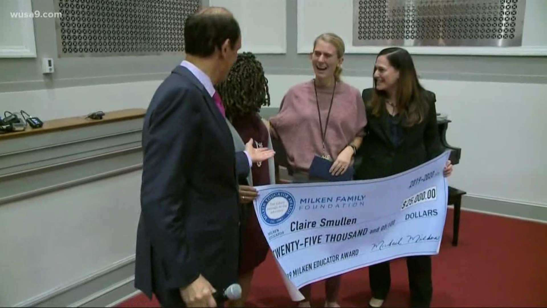 Claire Smullen, an educator at Stuart-Hobson middle school on Capitol Hill, received the Michael Milken Educator award.