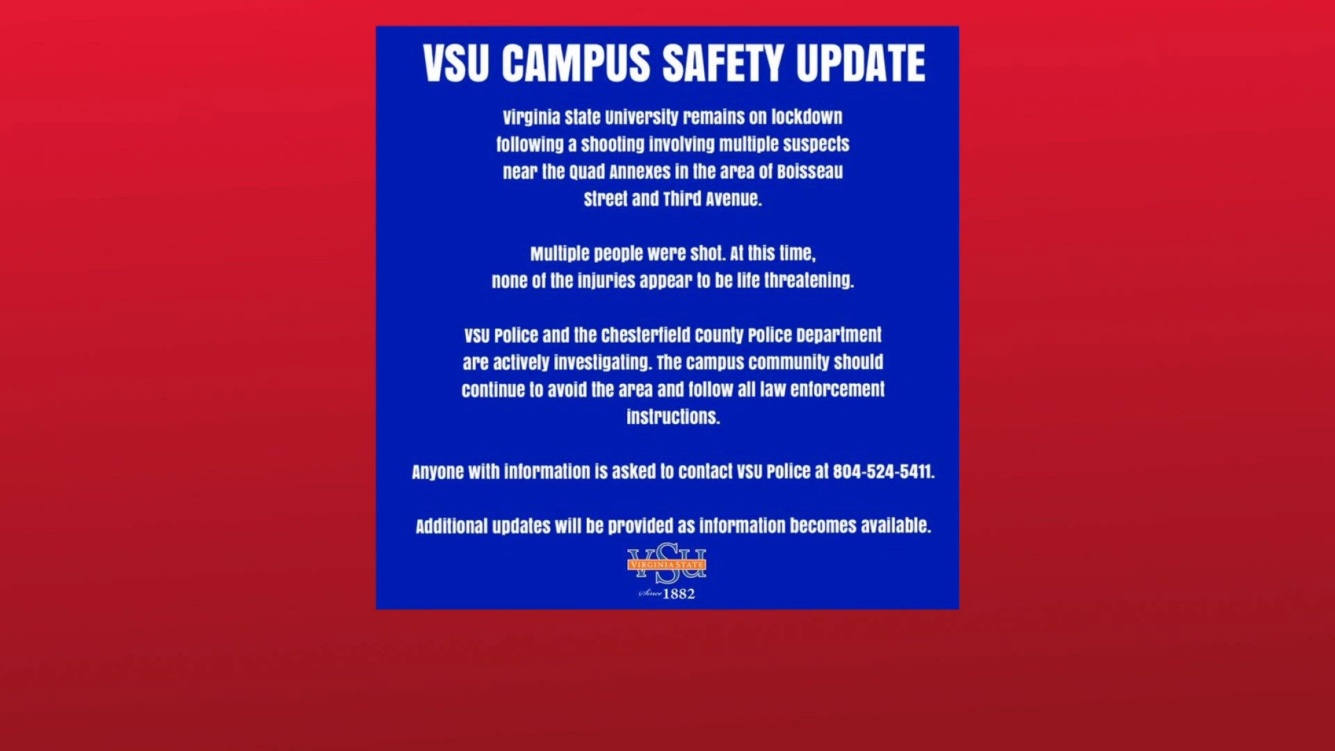 State Real Life Example Arrest made in shooting at Virginia State University | wusa9.com
