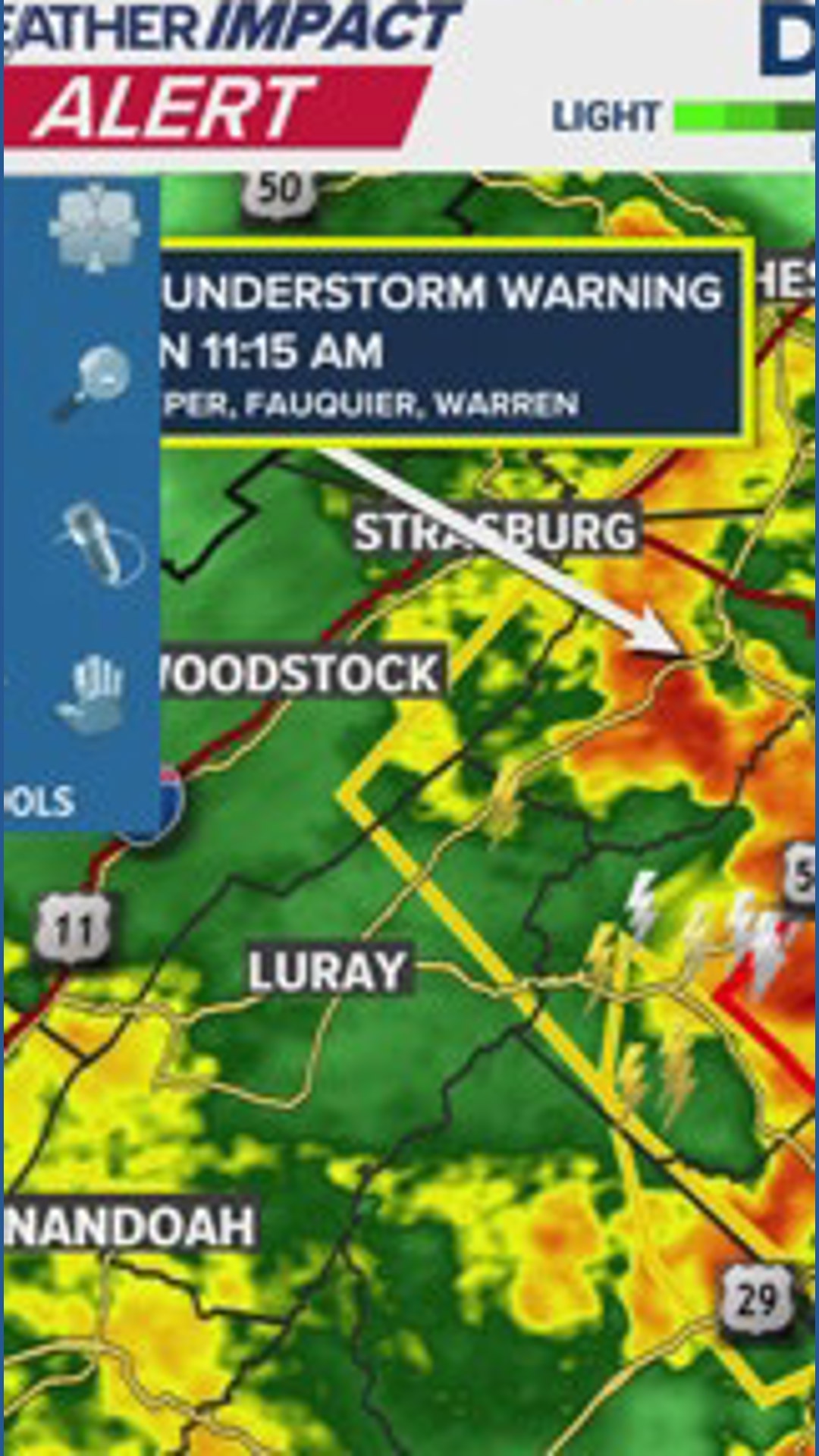 Tornado warning in place in Warrenton area in Fauquier Co. | wusa9.com