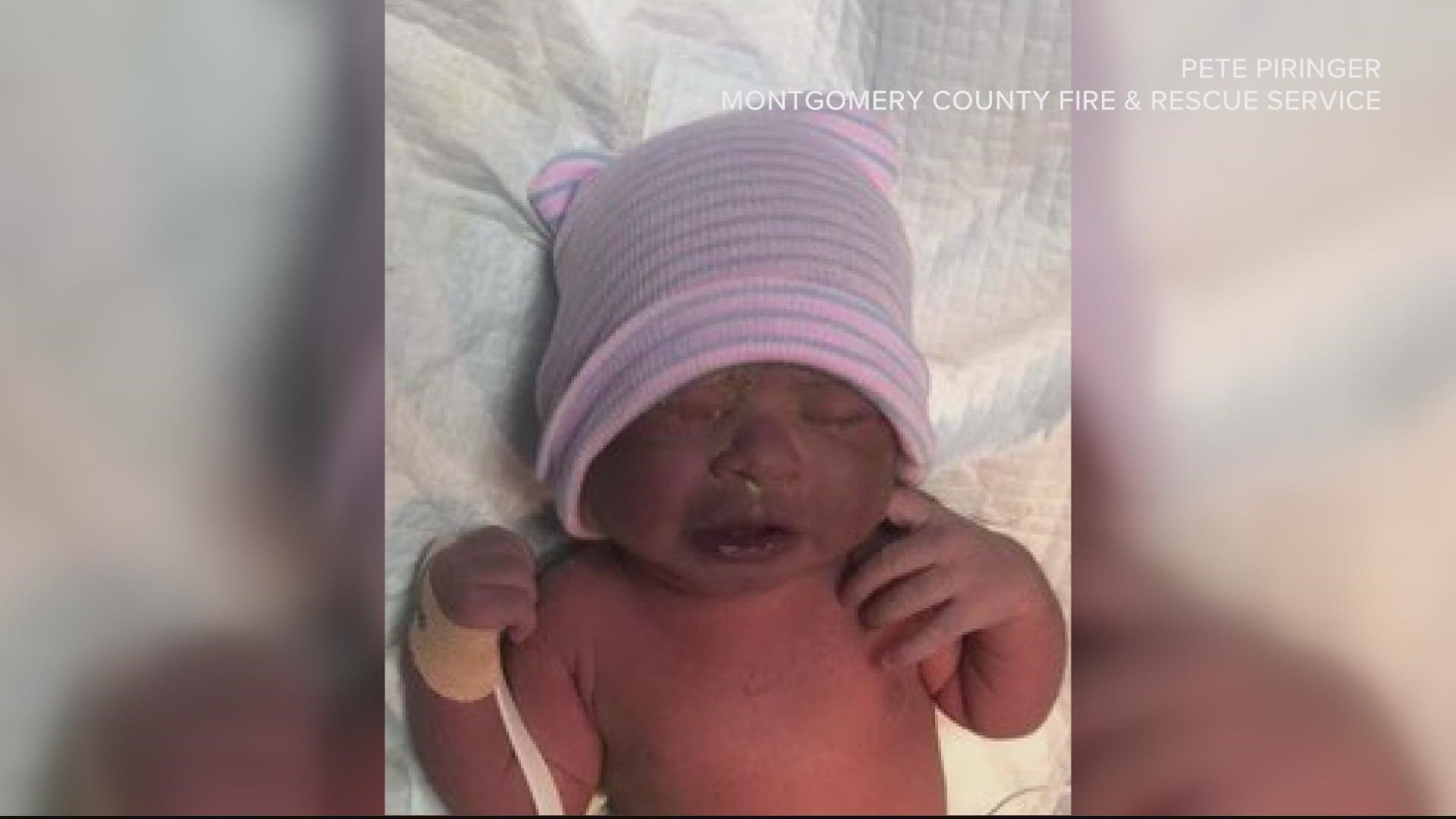 The baby was delivered in a car on the way to the hospital on Jan. 1.