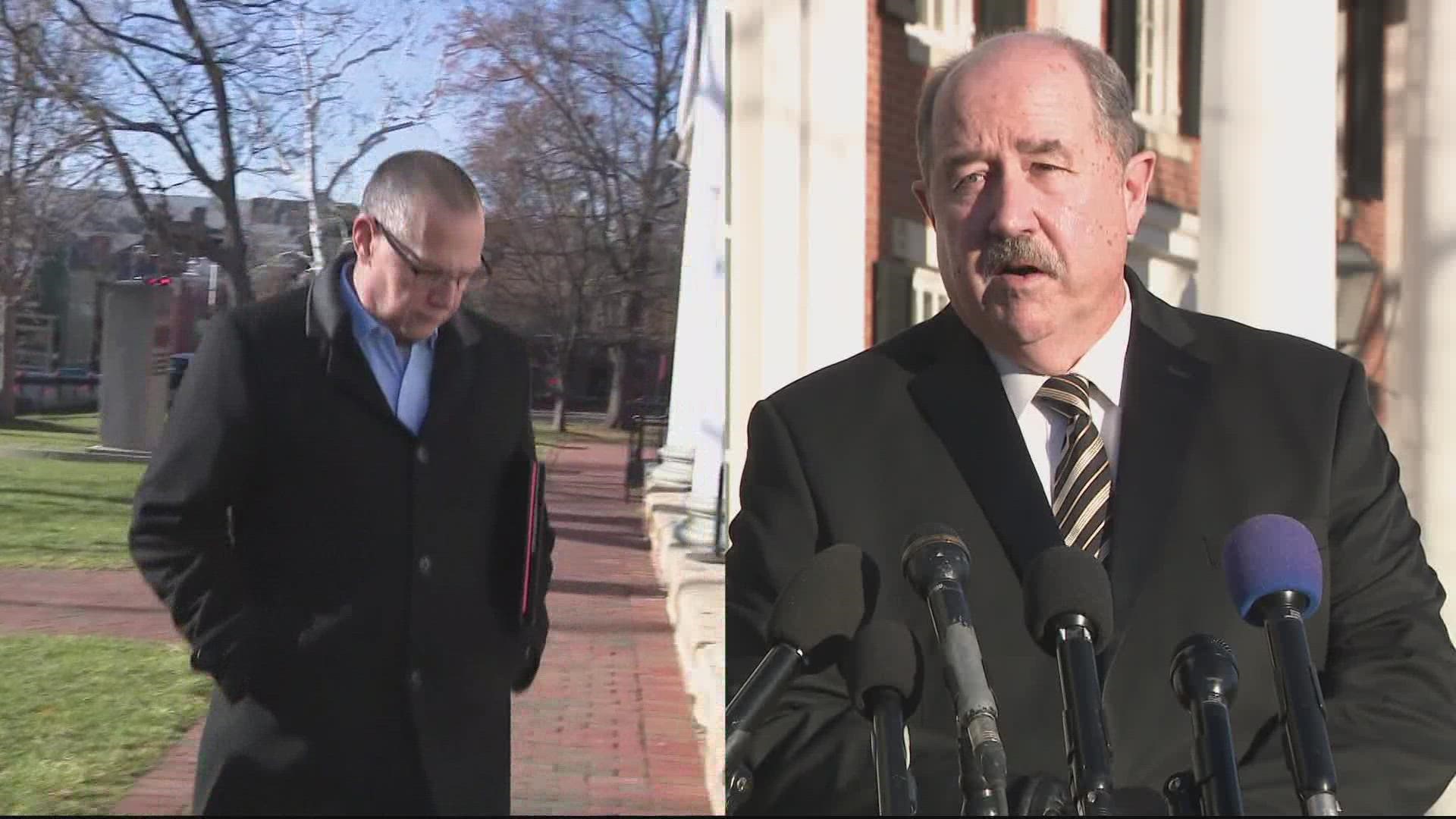 Former superintendent and his spokesperson were in court today. Both are facing charges over their handling of multiple sexual assaults.