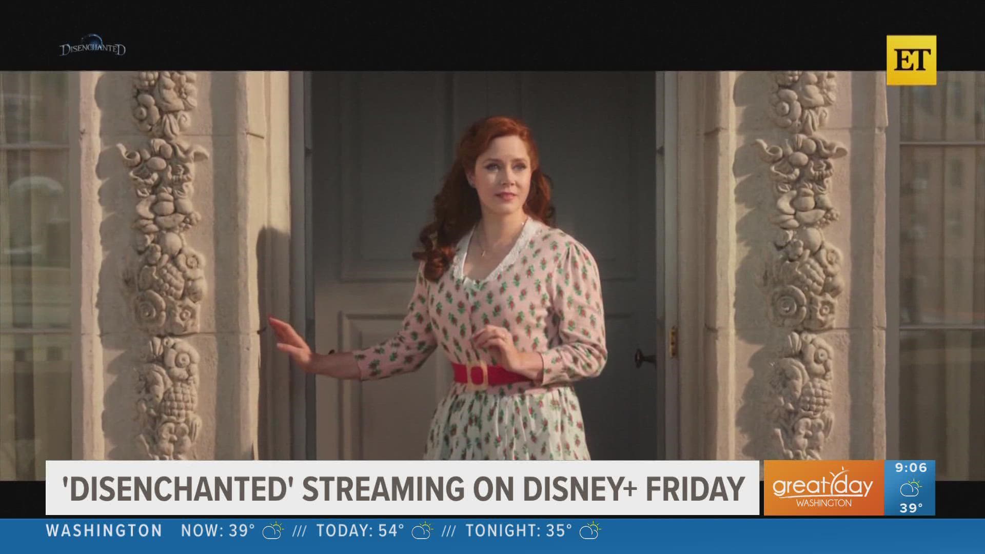 Amy Adams returns for 'Disenchanted', it's the sequel to 'Enchanted'. ET caught up with the cast of the new Disney+ movie.