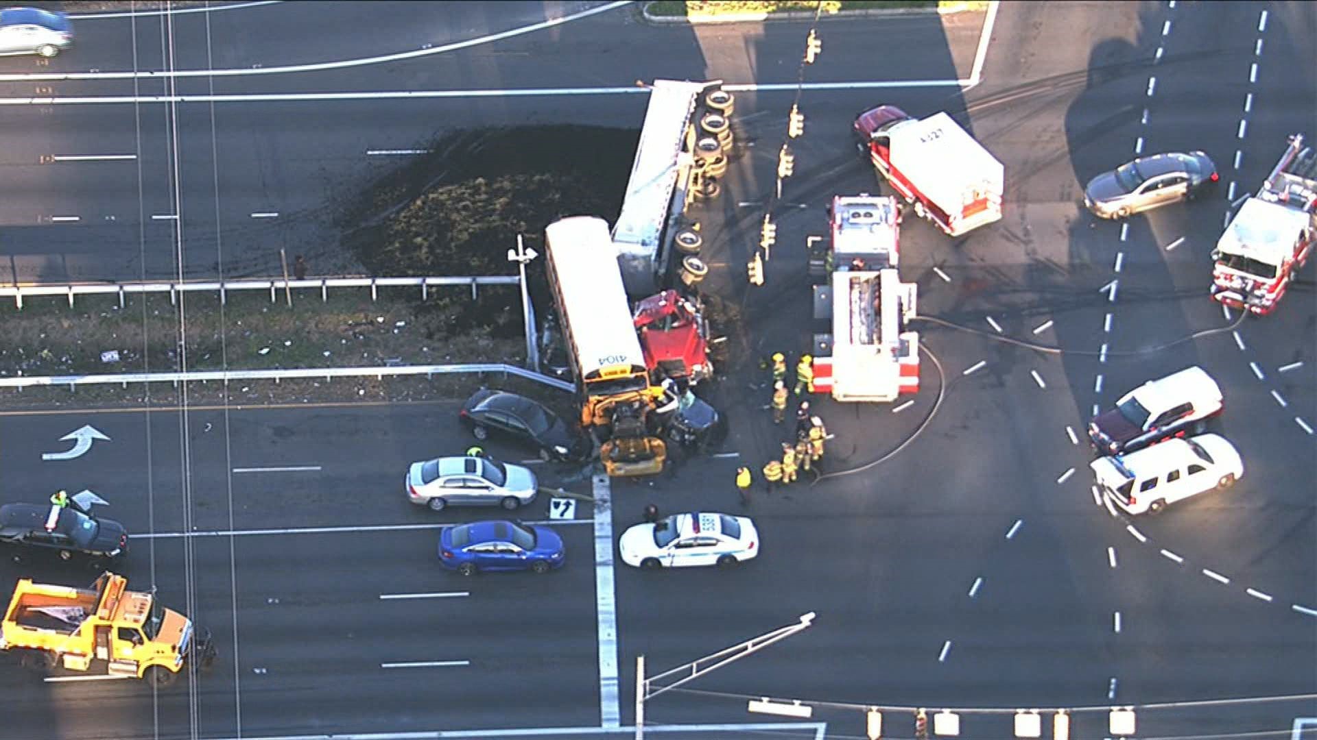 1 dead, 6 injured including students after crash with school bus and ...
