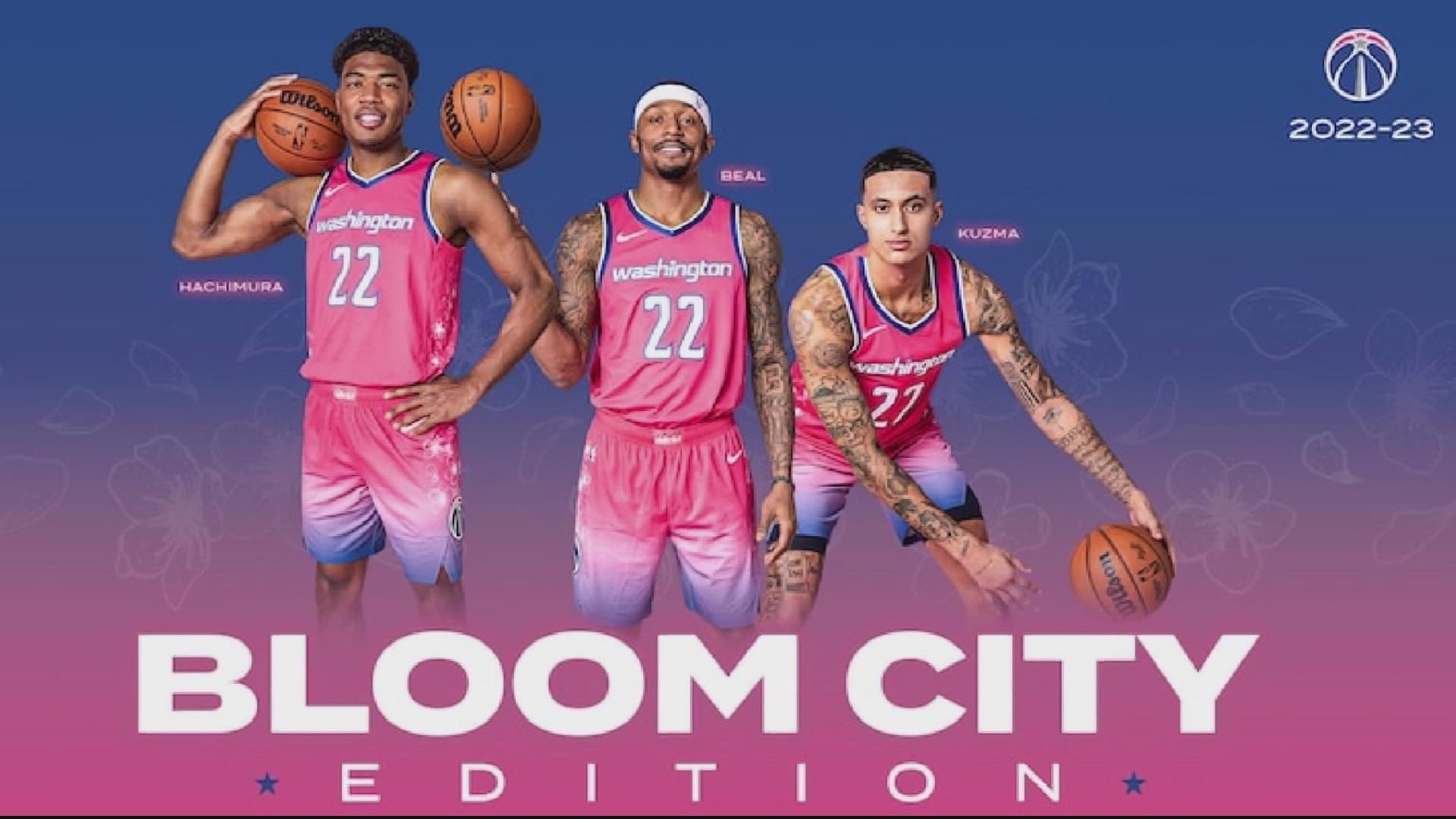 The Wizards will wear their Cherry Blossom City Edition uniform for the first time when the team hosts the Dallas Mavericks on Nov. 10 at the Capital One Arena.