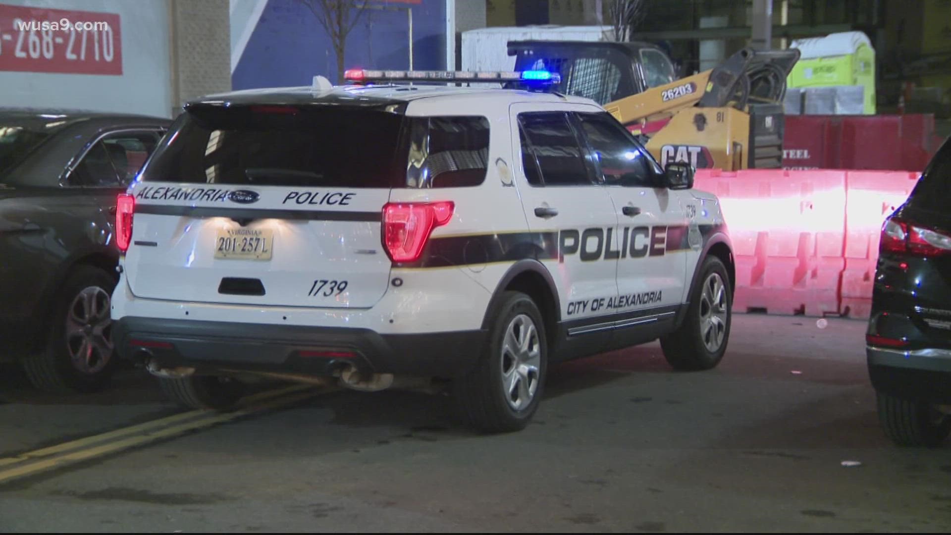 Alexandria City Police Department said a police officer was struck by a vehicle during a domestic dispute Monday, but the officer's injuries are not serious.