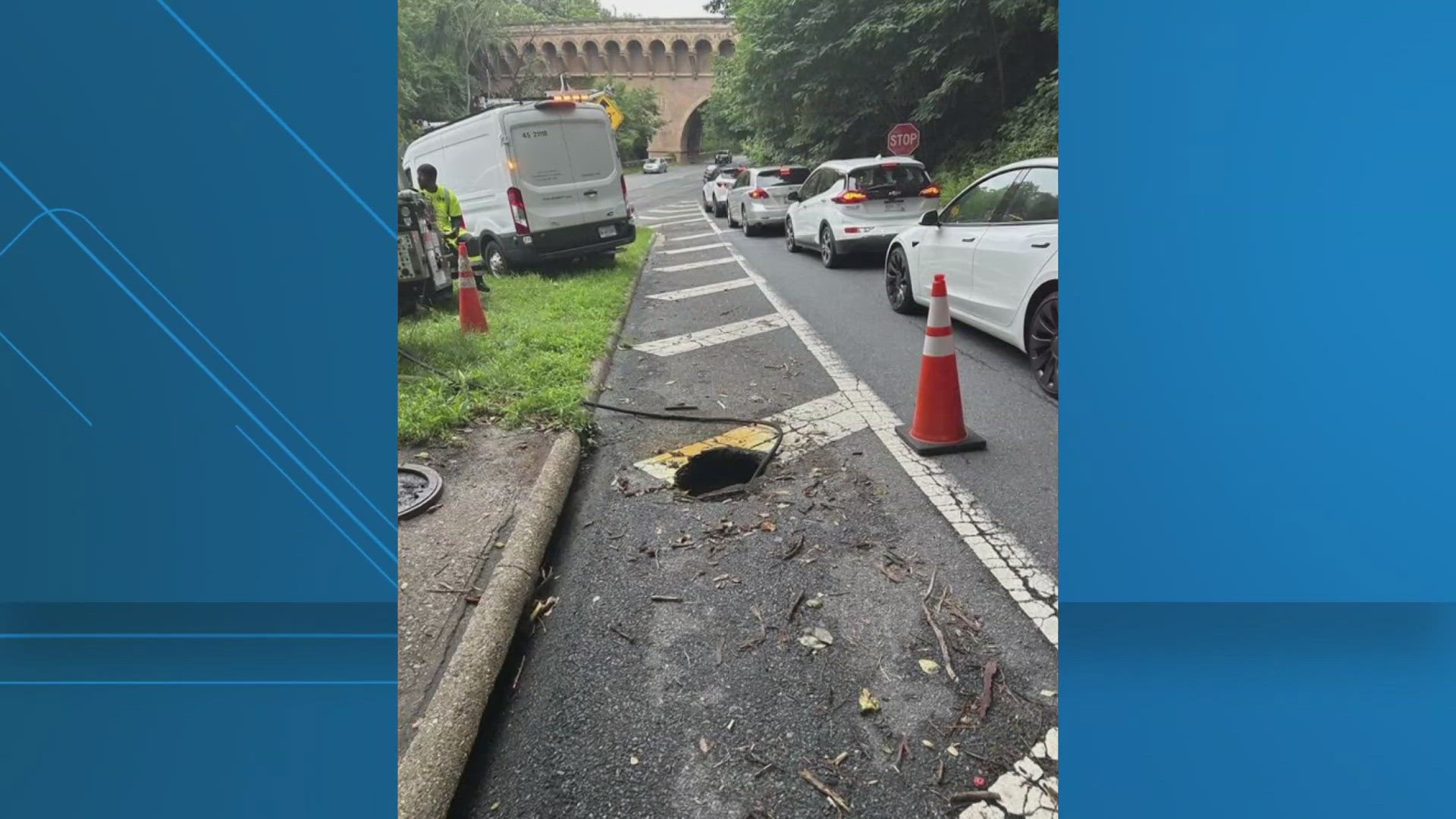 Rock Creek Parkway ramp closed due to sinkholes | wusa9.com