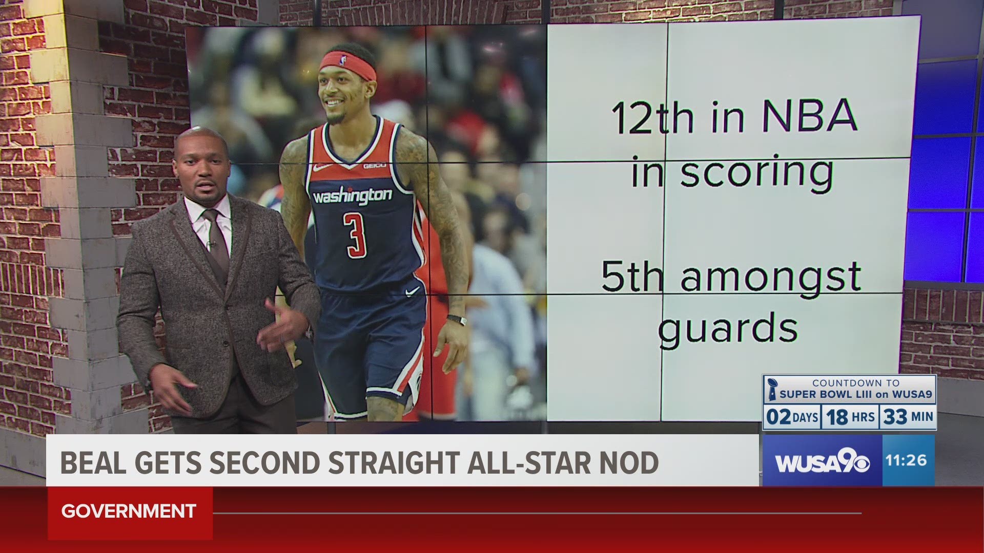 Wizards guard Bradley Beal was selected for the NBA All-Star game for the second time in his career.