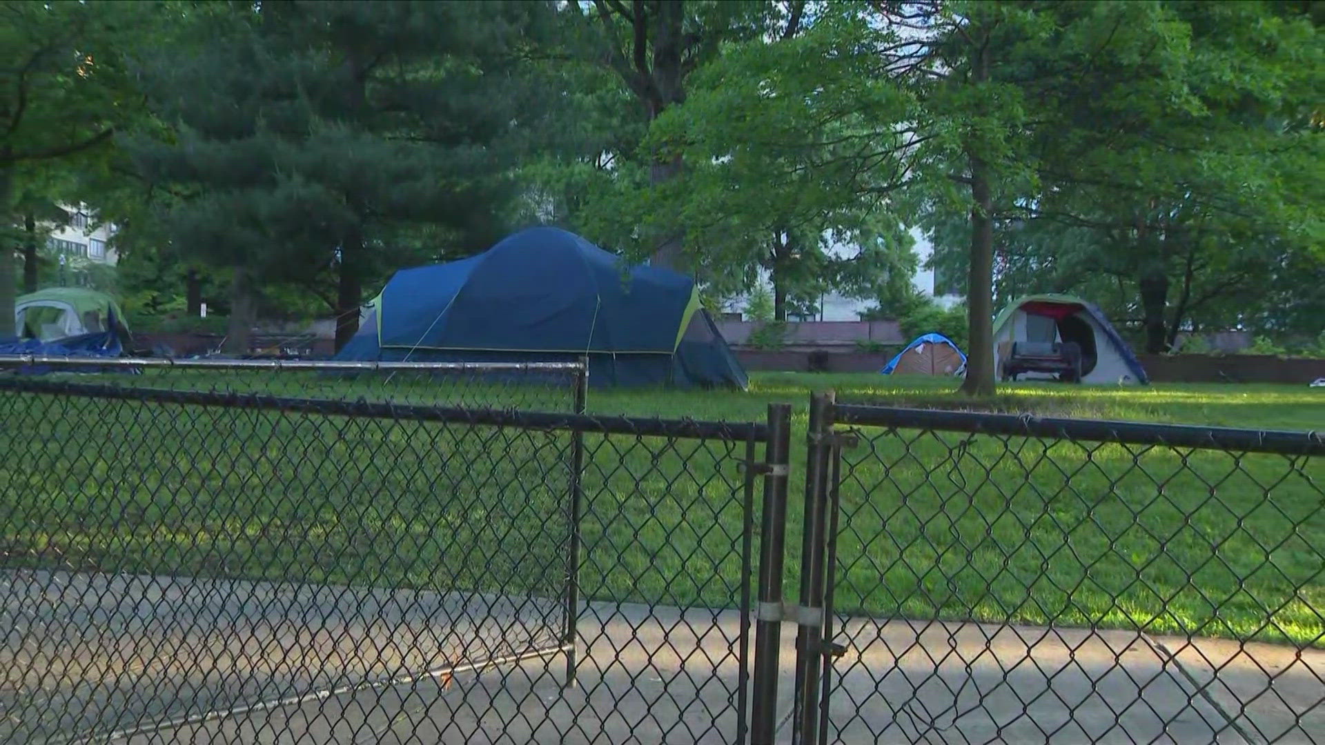 Officials say the encampment clean-up is in advance of the 4th of July weekend.