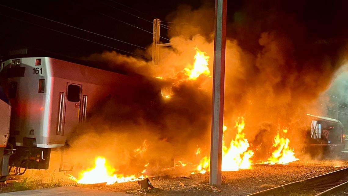 Amtrak train cars damaged by fire at DC maintenance yard | wusa9.com