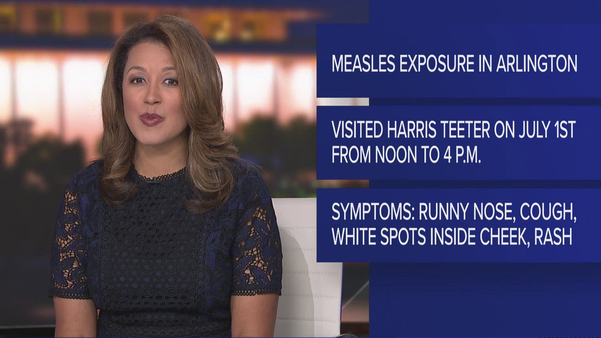 A person who visited the store from out of town has tested positive for measles, a highly contagious illness that can spread through the air.