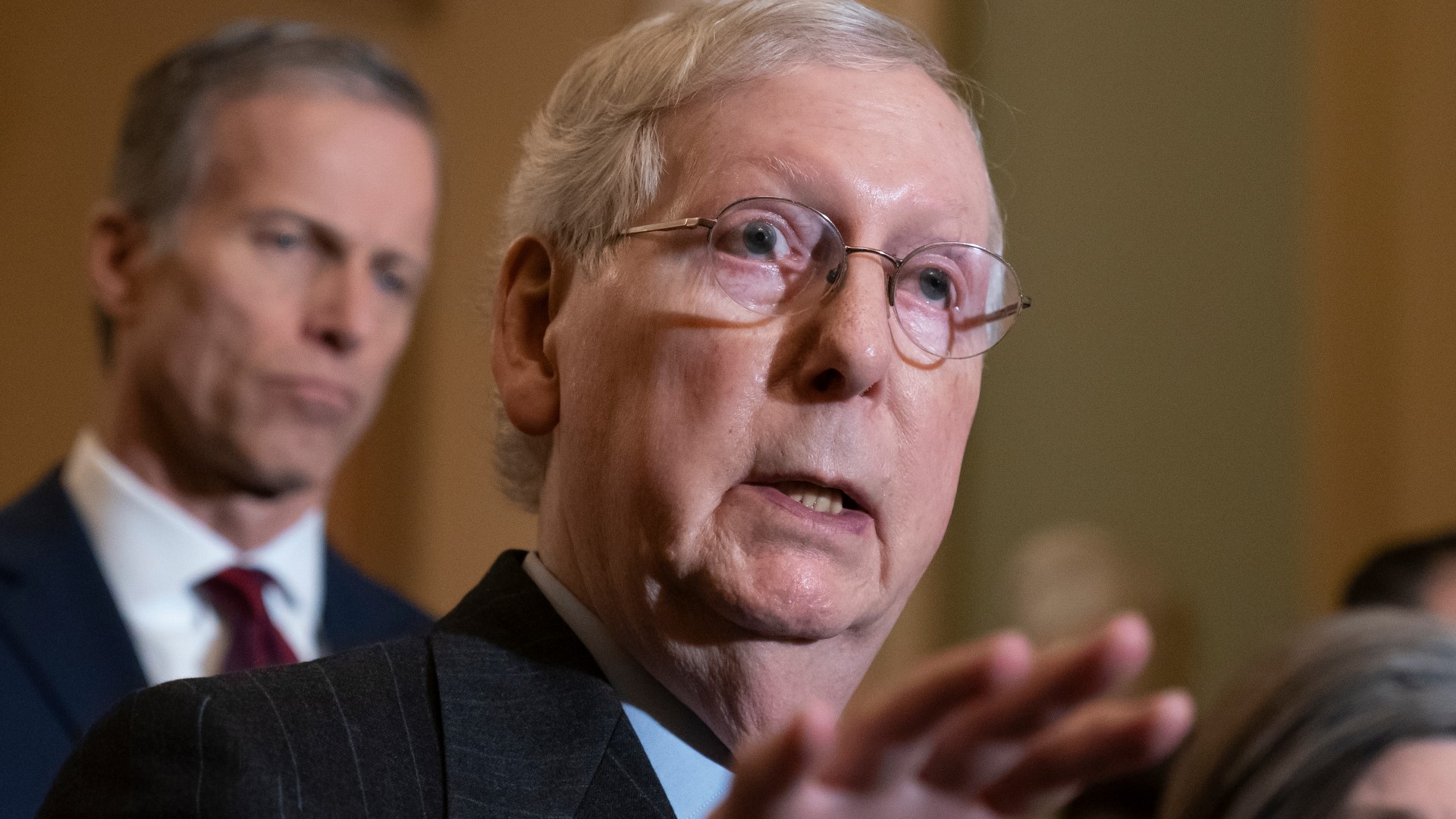 Mitch McConnell suffered a concussion after a fall at a local hotel and remains hospitalized “for a few days of observation and treatment,” a spokesman said.