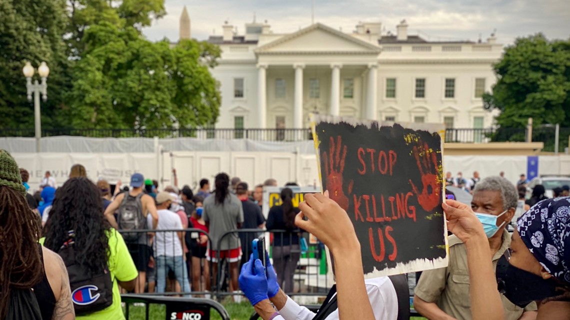 Protest at White House, Trump's Twitter response