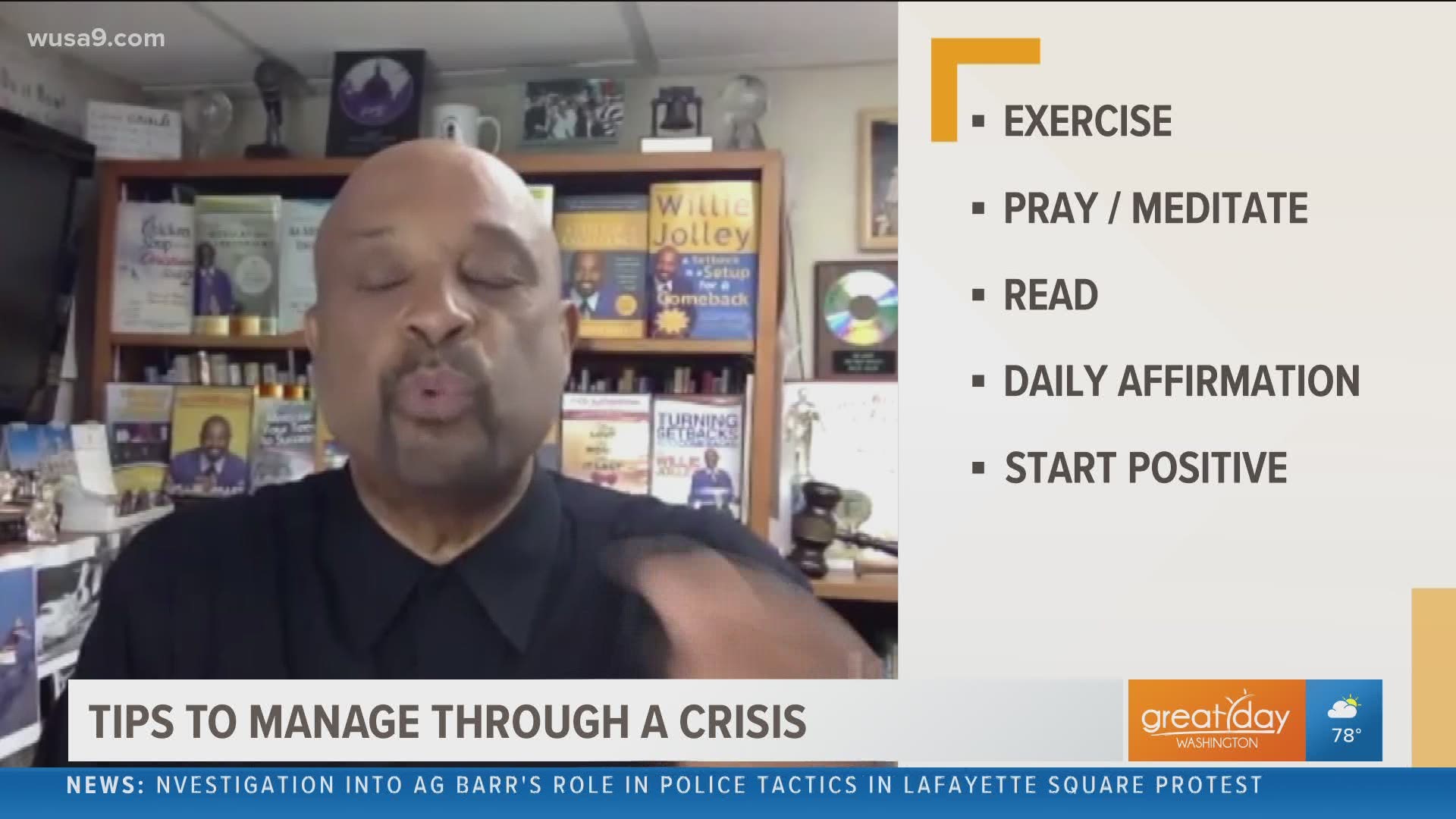 Dr. Willie Jolley shares some tips on how to manage through a crisis.
