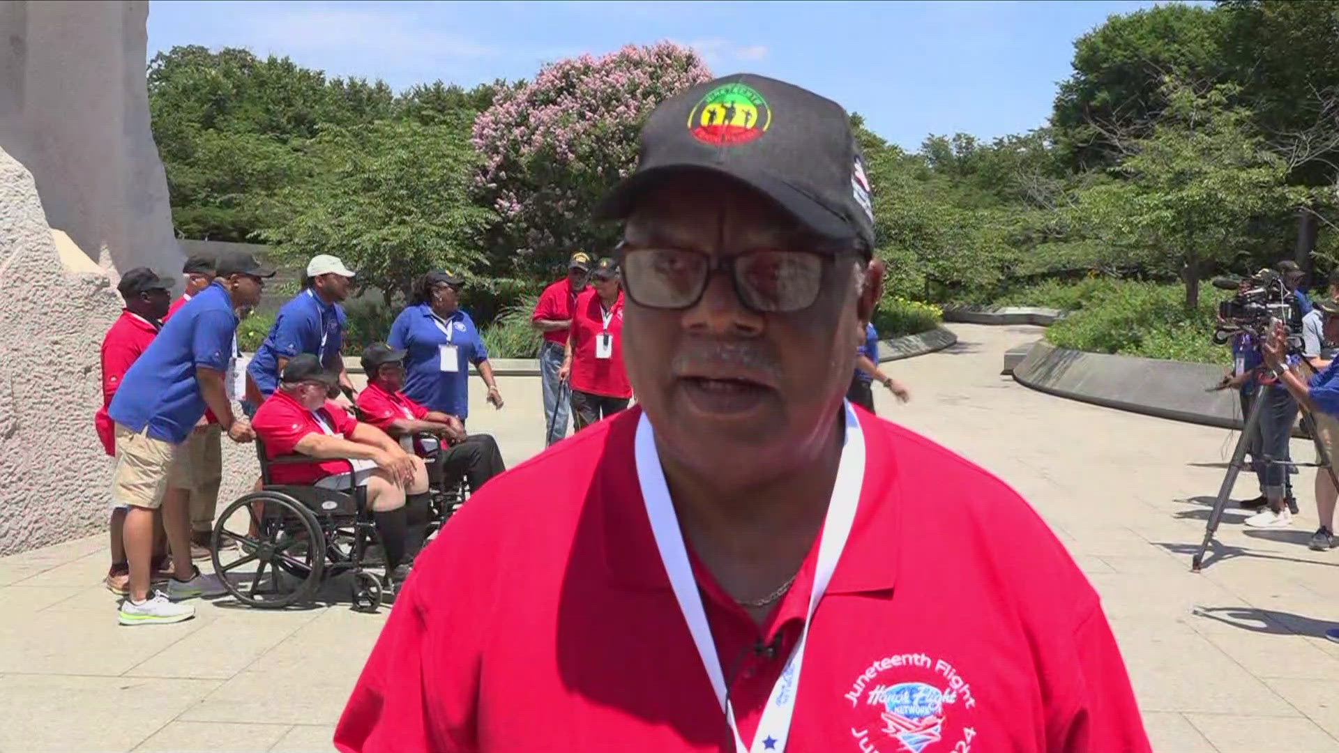 Black veterans from the Atlanta area were in D.C. Wednesday for the first-ever Juneteenth Honor Flight.