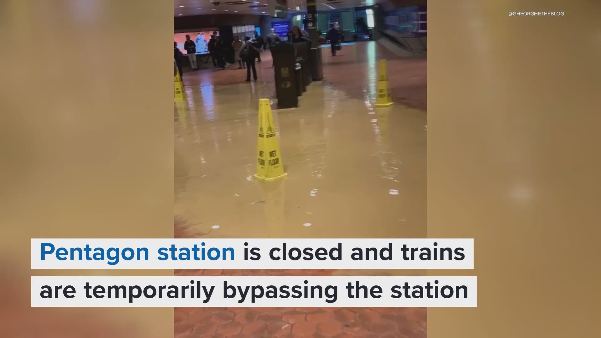 Metro officials have announced train delays due to reported flooding at Pentagon Station on Wednesday morning.