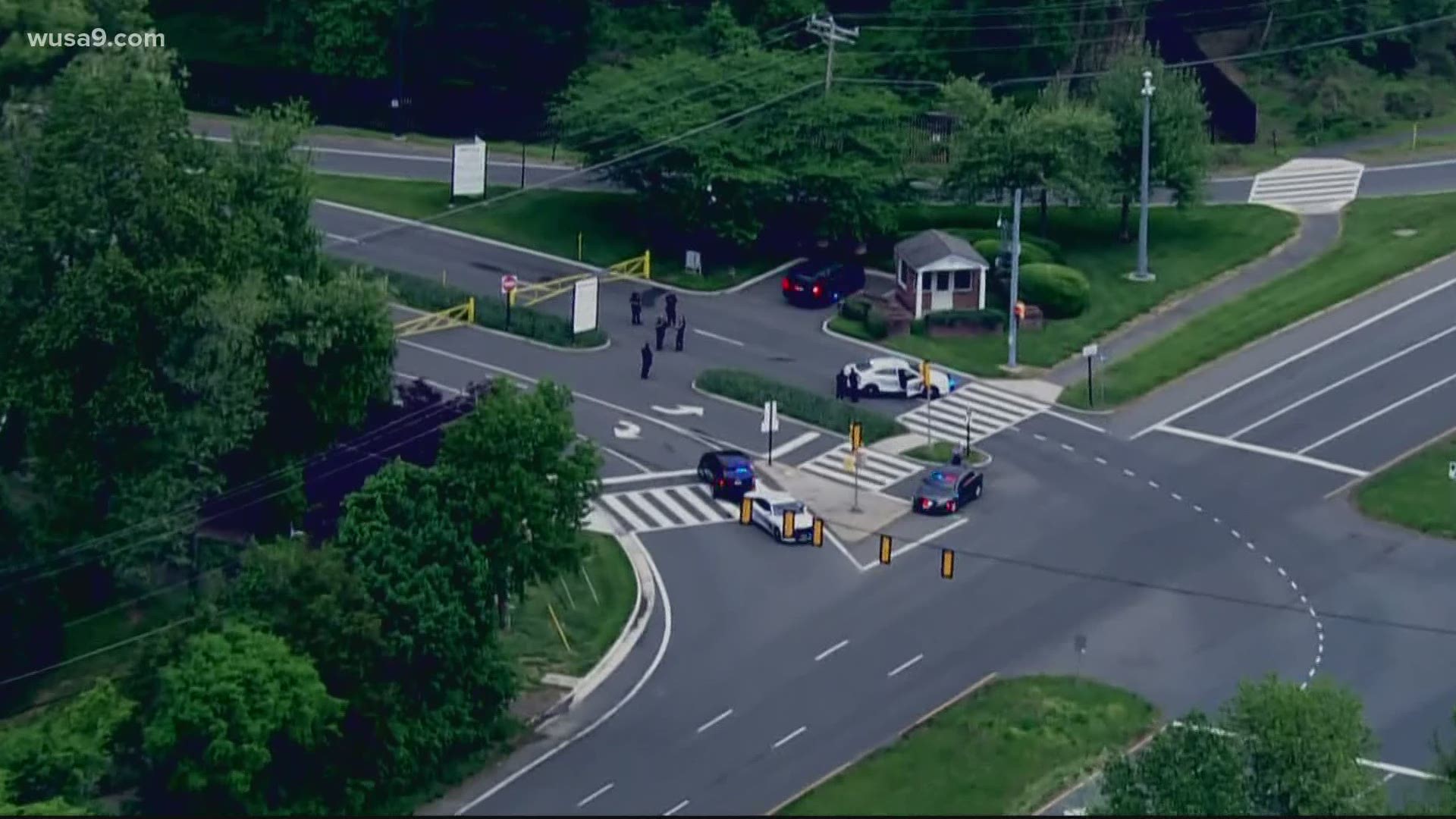 The FBI said law enforcement officers shot an armed man outside the Central Intelligence Agency headquarters in McLean Monday.