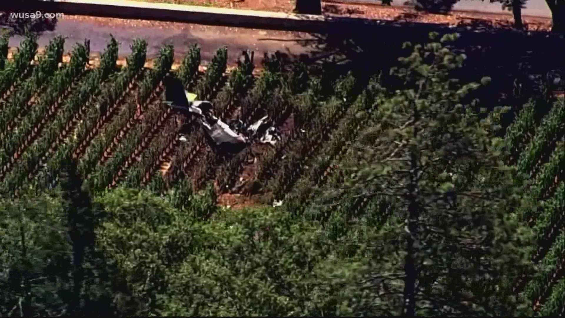 The plane crashed into a vineyard in Napa County, according to the Napa County Sheriff's Office.