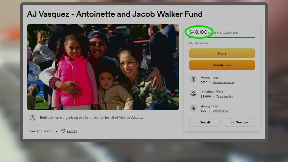 在线筹款活动为在抢劫车辆暴行中丧生的父亲的家庭募集的资金已超过目标的两倍