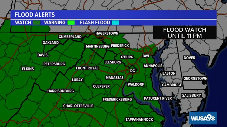Weather Watch Alert: Flash Flood Warnings cover DMV, as storms hit the region