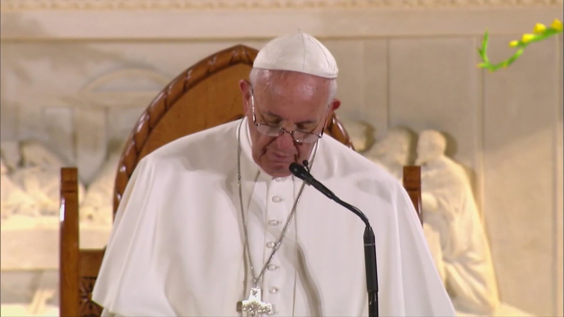 The leader of the Catholic Church arrived at St. Patrick's with his message of equality.