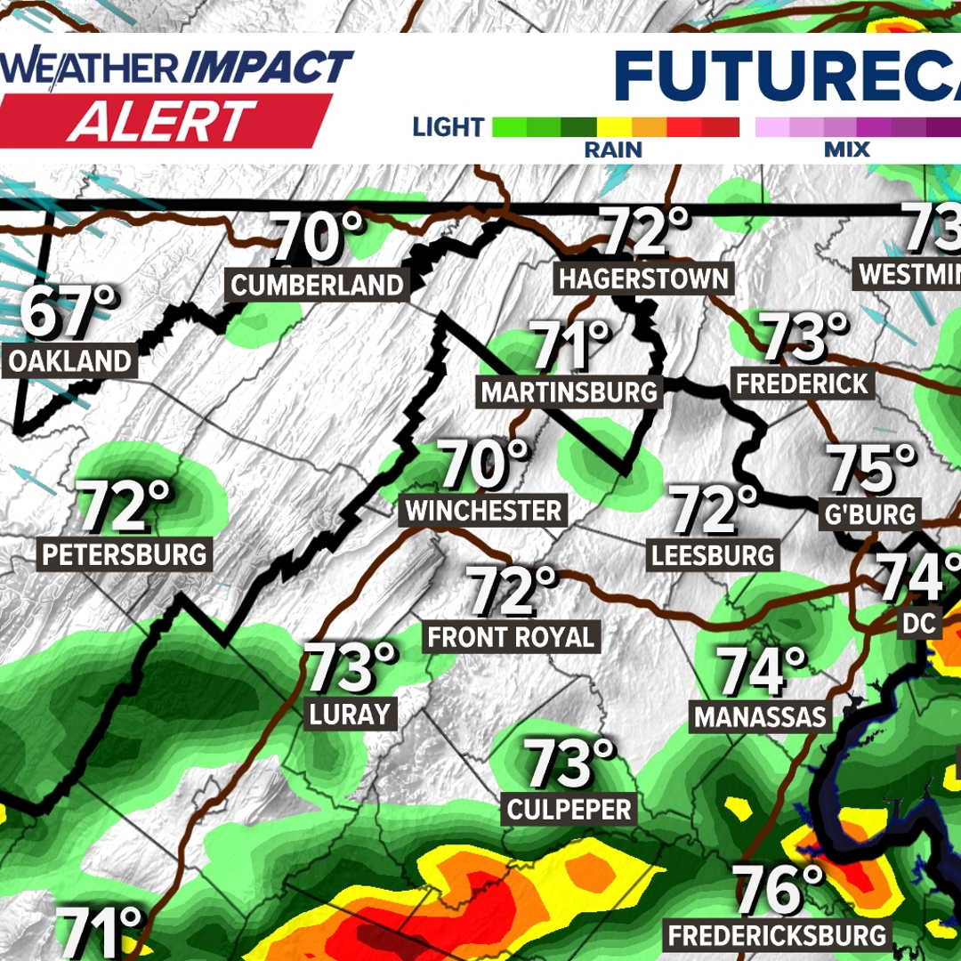 When showers and storms may impact your Friday plans | wusa9.com