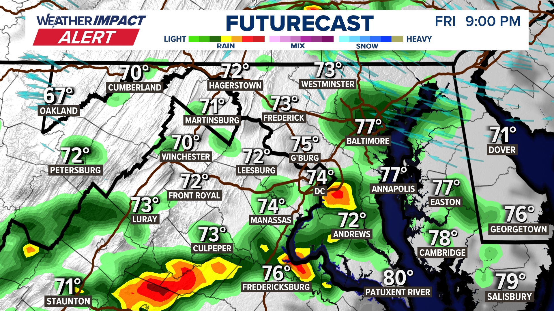 When showers and storms may impact your Friday plans | wusa9.com