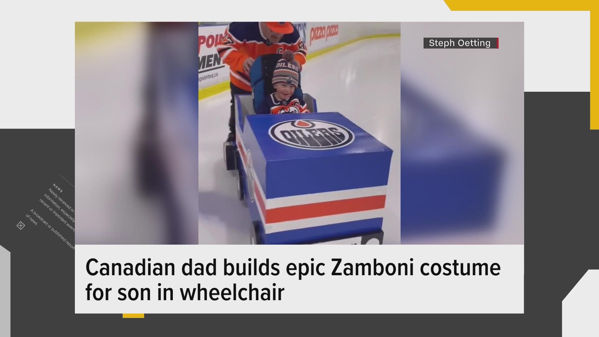 A father in Canada made a costume for his son in a wheelchair.