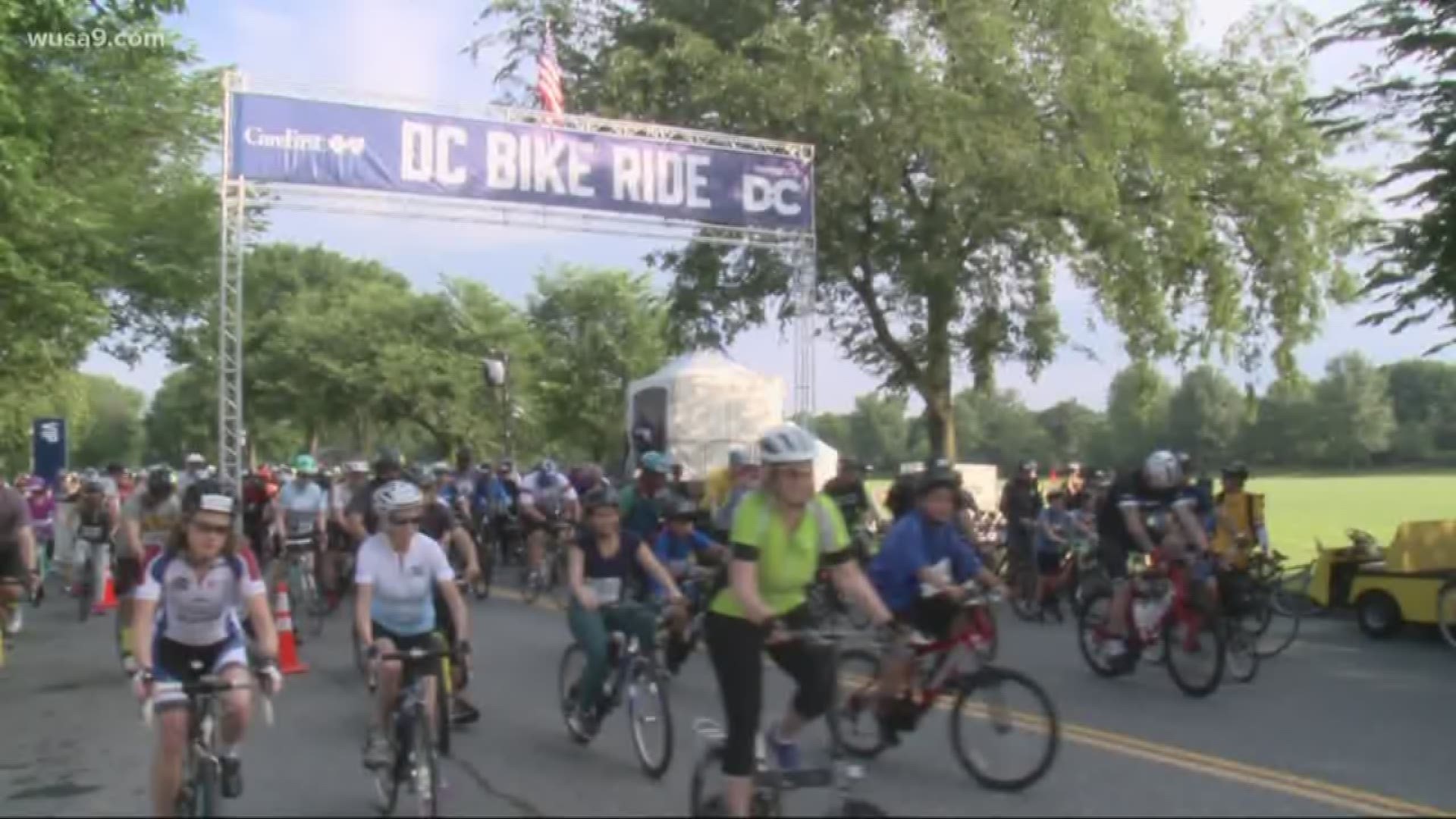 A rare chance today for cyclists to pedal around top DC attractions without worrying about cars. It's the fourth annual DC Bike Ride.