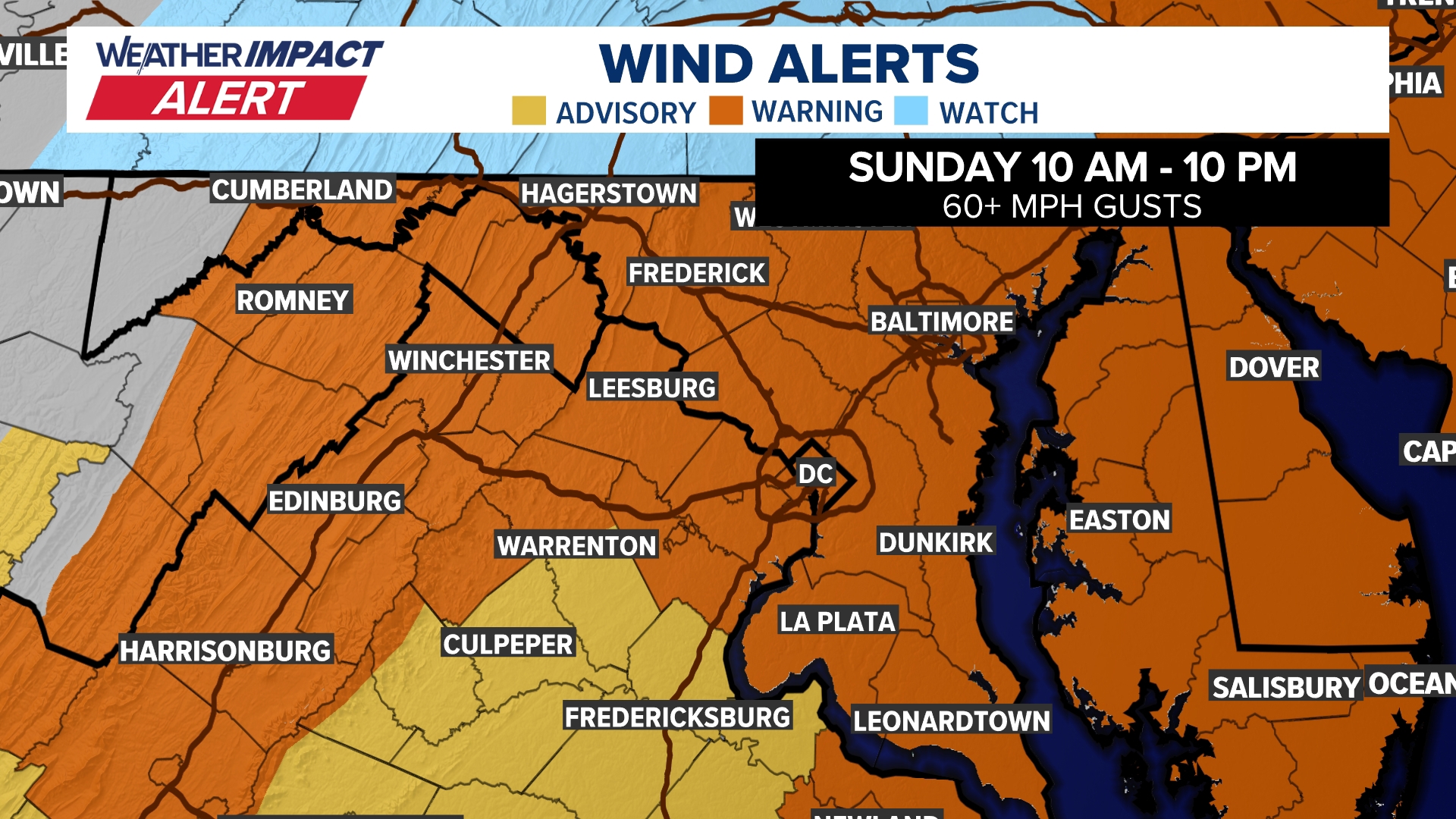 DC Weekend Weather wintry mix to rain, strong winds Sunday | wusa9.com