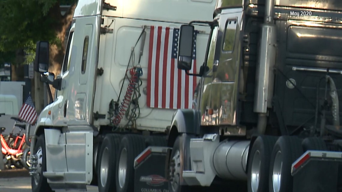 Drivers preparing for truck convoys in D.C.