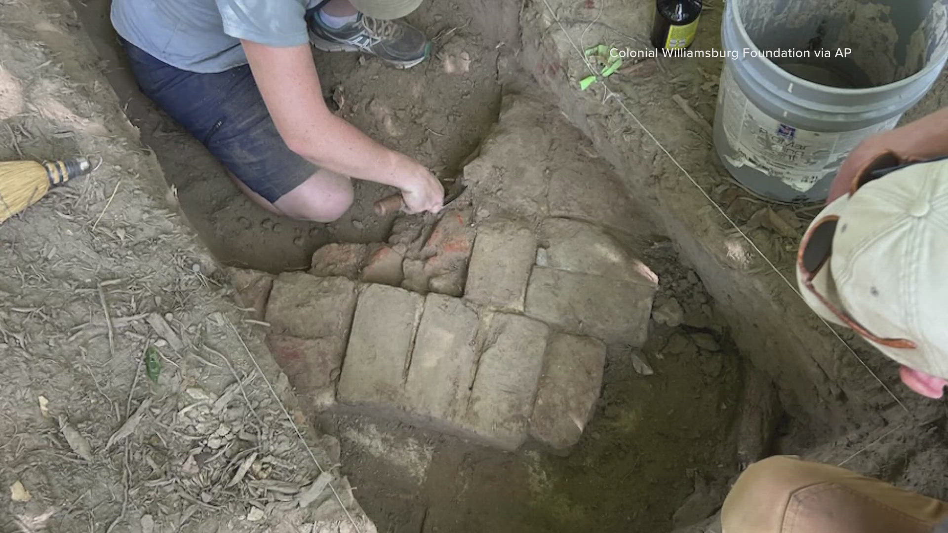 The find out Colonial Williamsburg includes chimney bricks and musket balls.